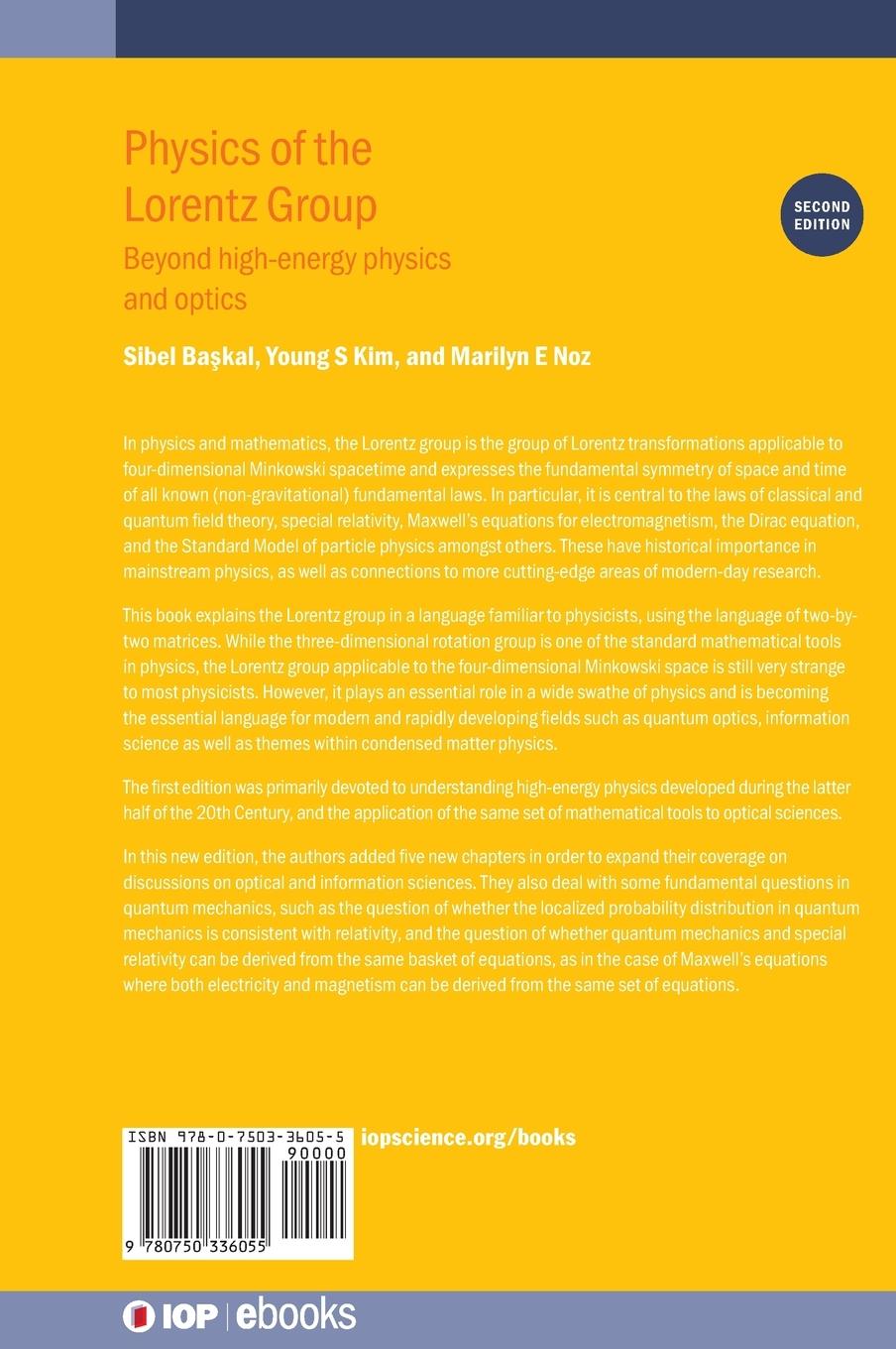 Rückseitencover Physics of the Lorentz Group (Second Edition)