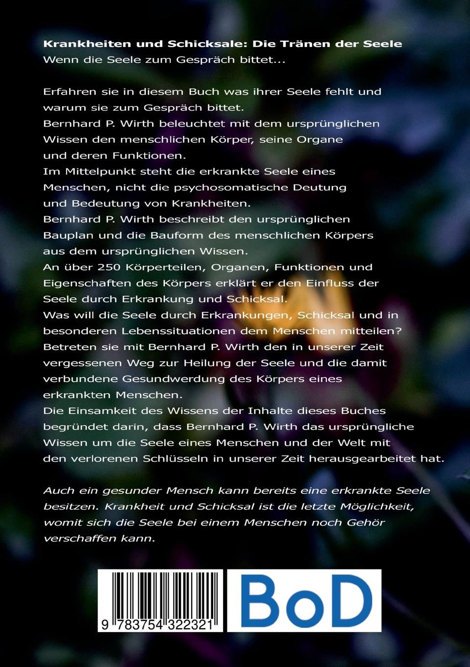 Rückseitencover Krankheiten und Schicksale: Tränen der Seele