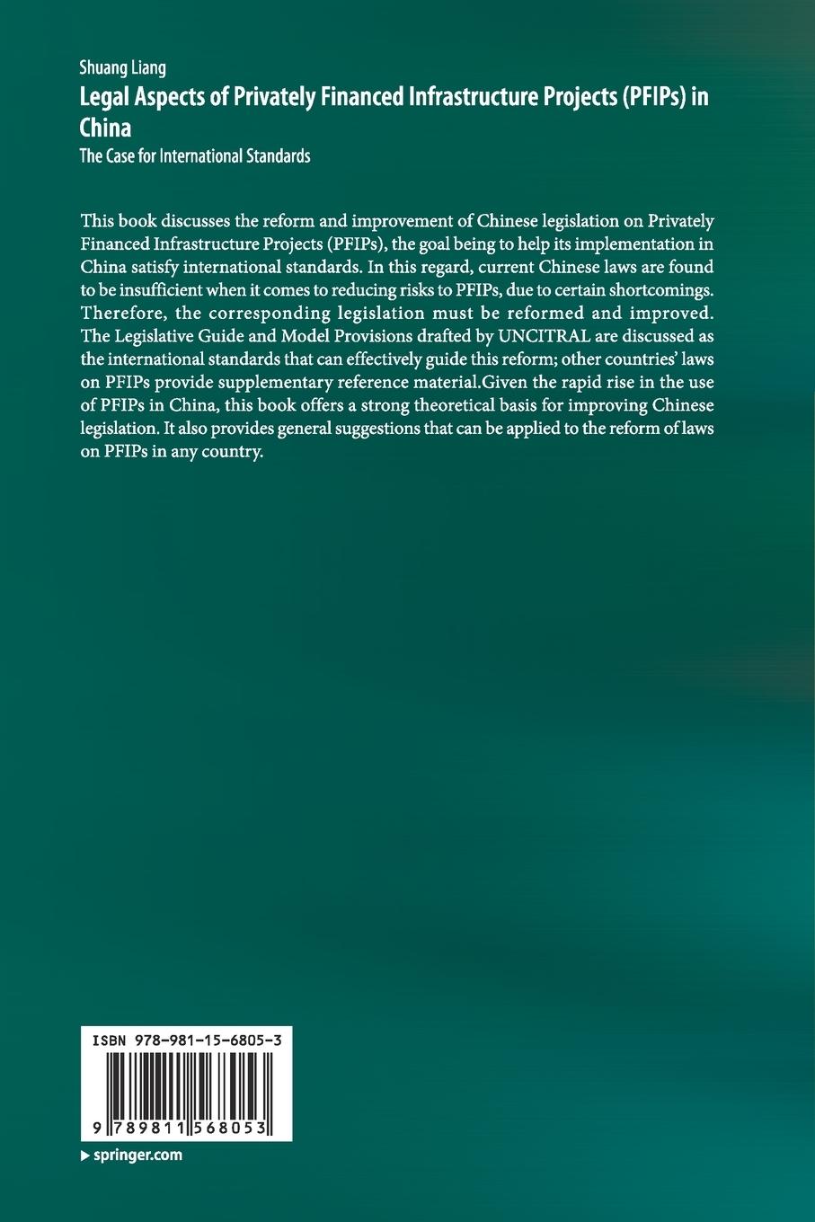 Rückseitencover Legal Aspects of Privately Financed Infrastructure Projects (PFIPs) in China