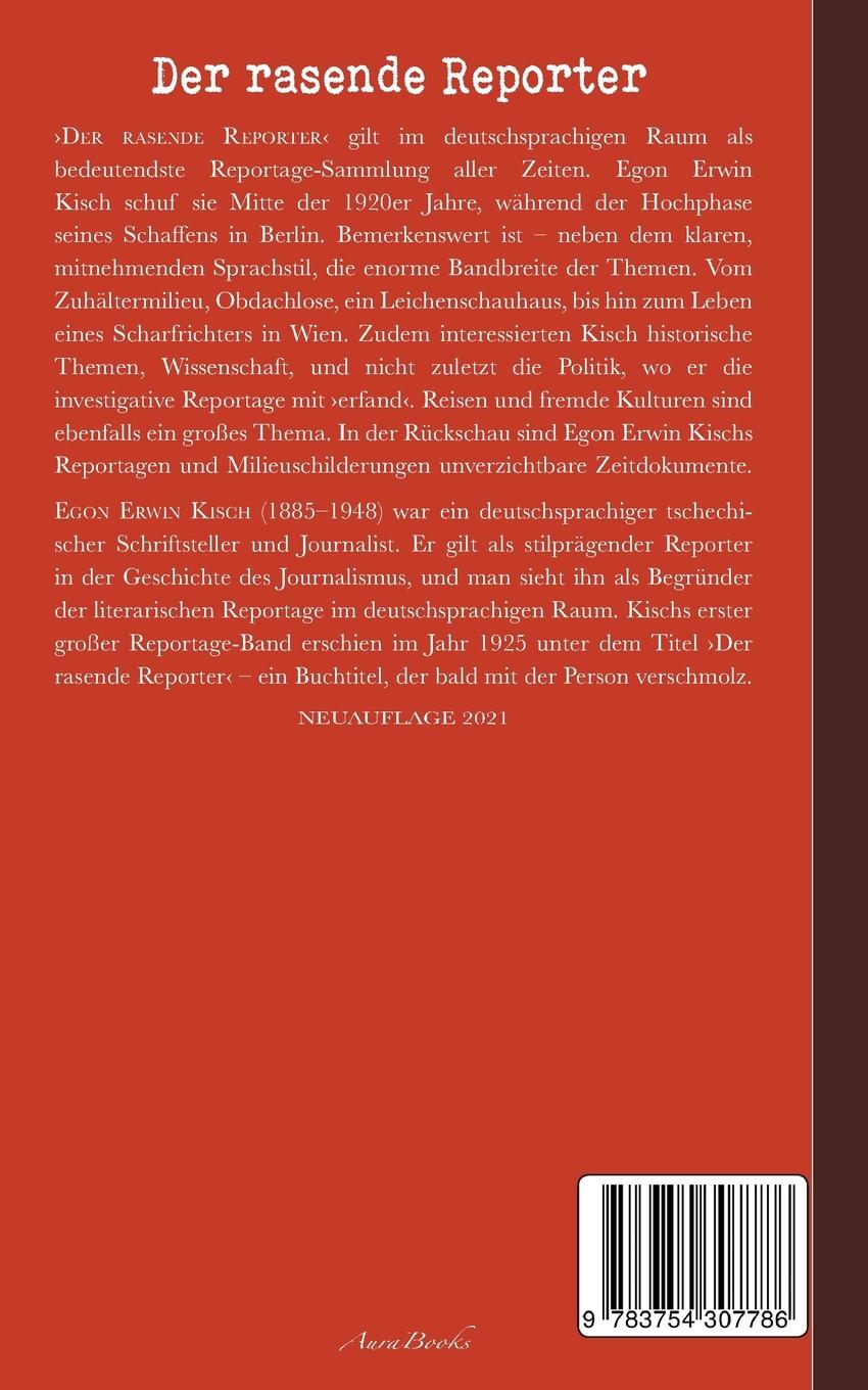 Rückseitencover Der rasende Reporter