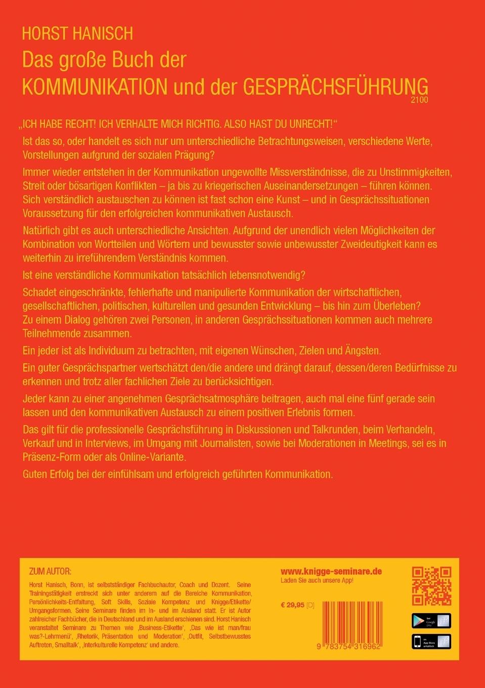 Rückseitencover Das große Buch der Kommunikation und der Gesprächsführung 2100