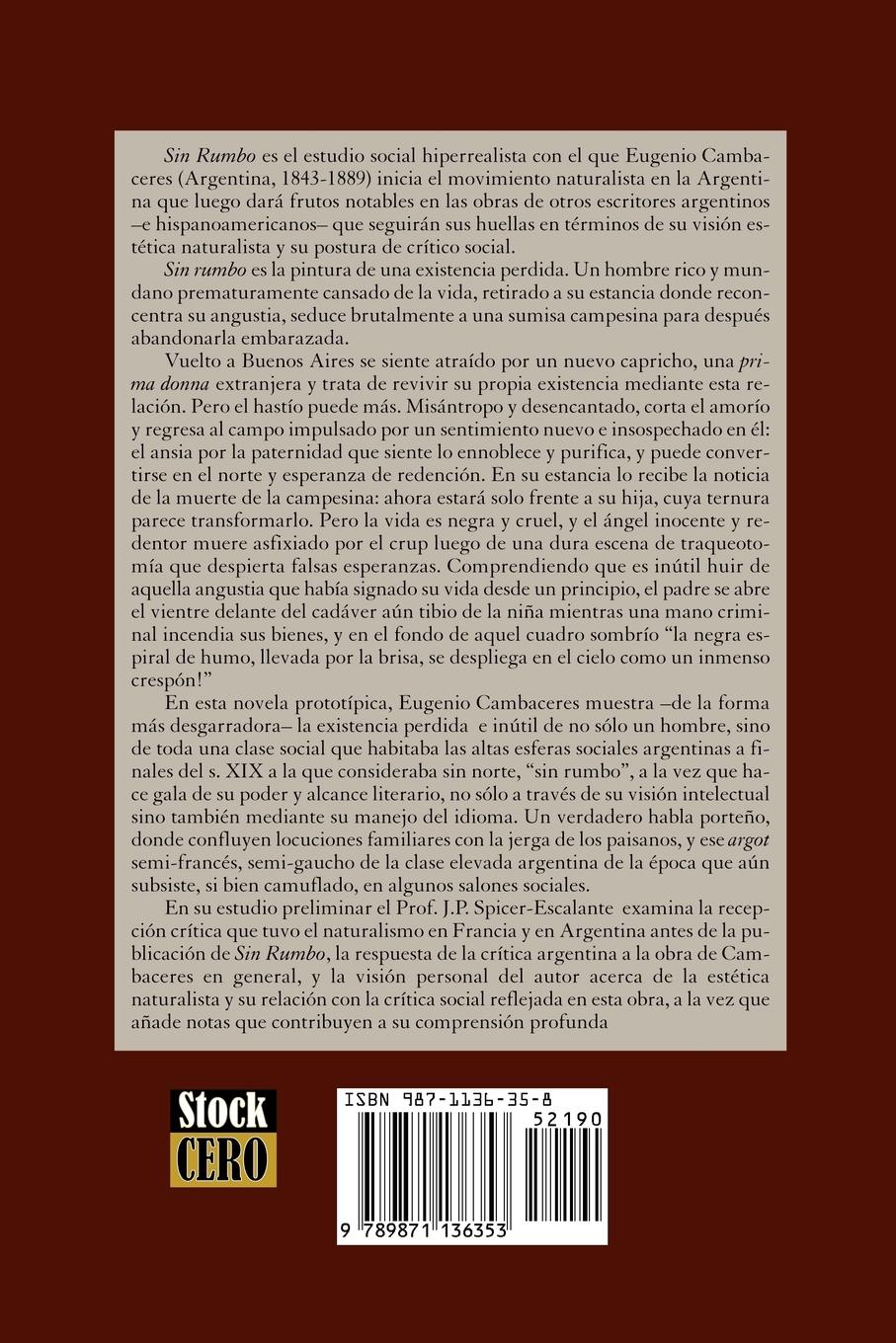 Rückseitencover Sin Rumbo