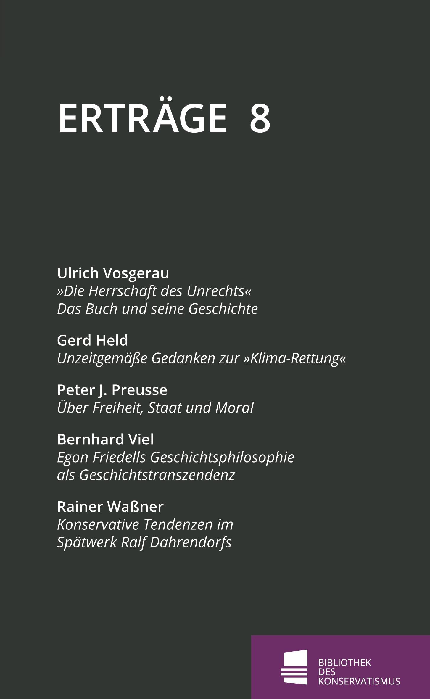 Vorderes Coverbild Erträge