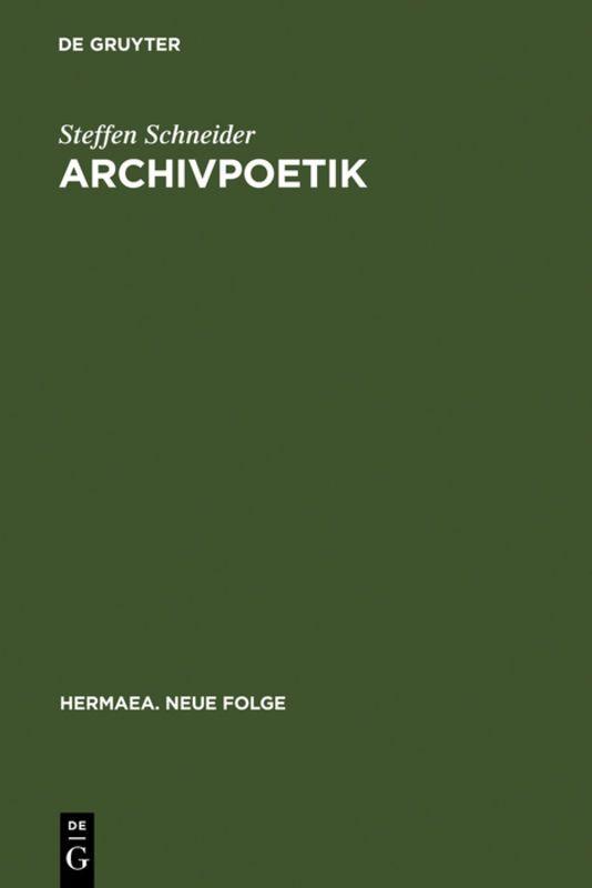 Vorderes Coverbild Archivpoetik
