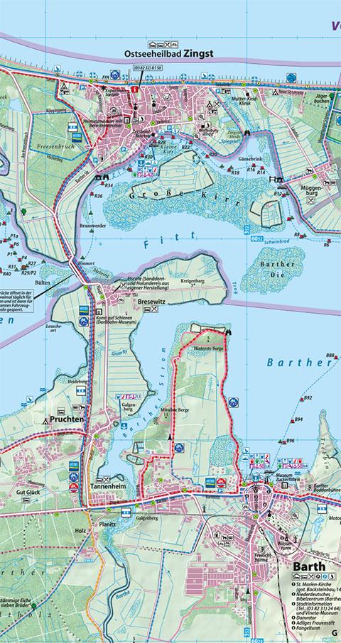 Beispielinhalt (Bild) Rad- und Wanderkarte Fischland-Darß-Zingst 1 : 40 000
