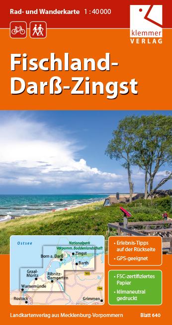 Vorderes Coverbild Rad- und Wanderkarte Fischland-Darß-Zingst 1 : 40 000