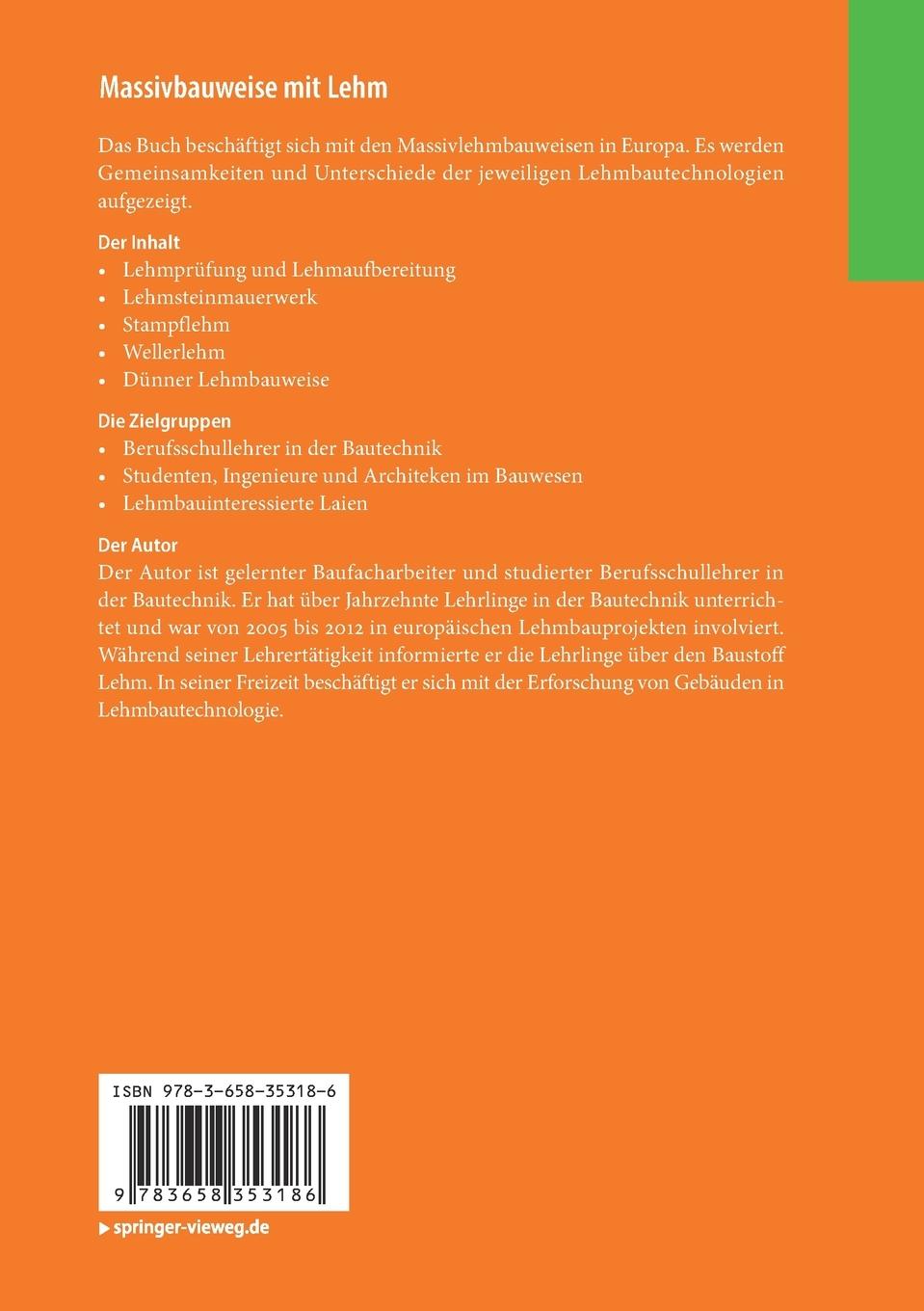 Rückseitencover Massivbauweise mit Lehm