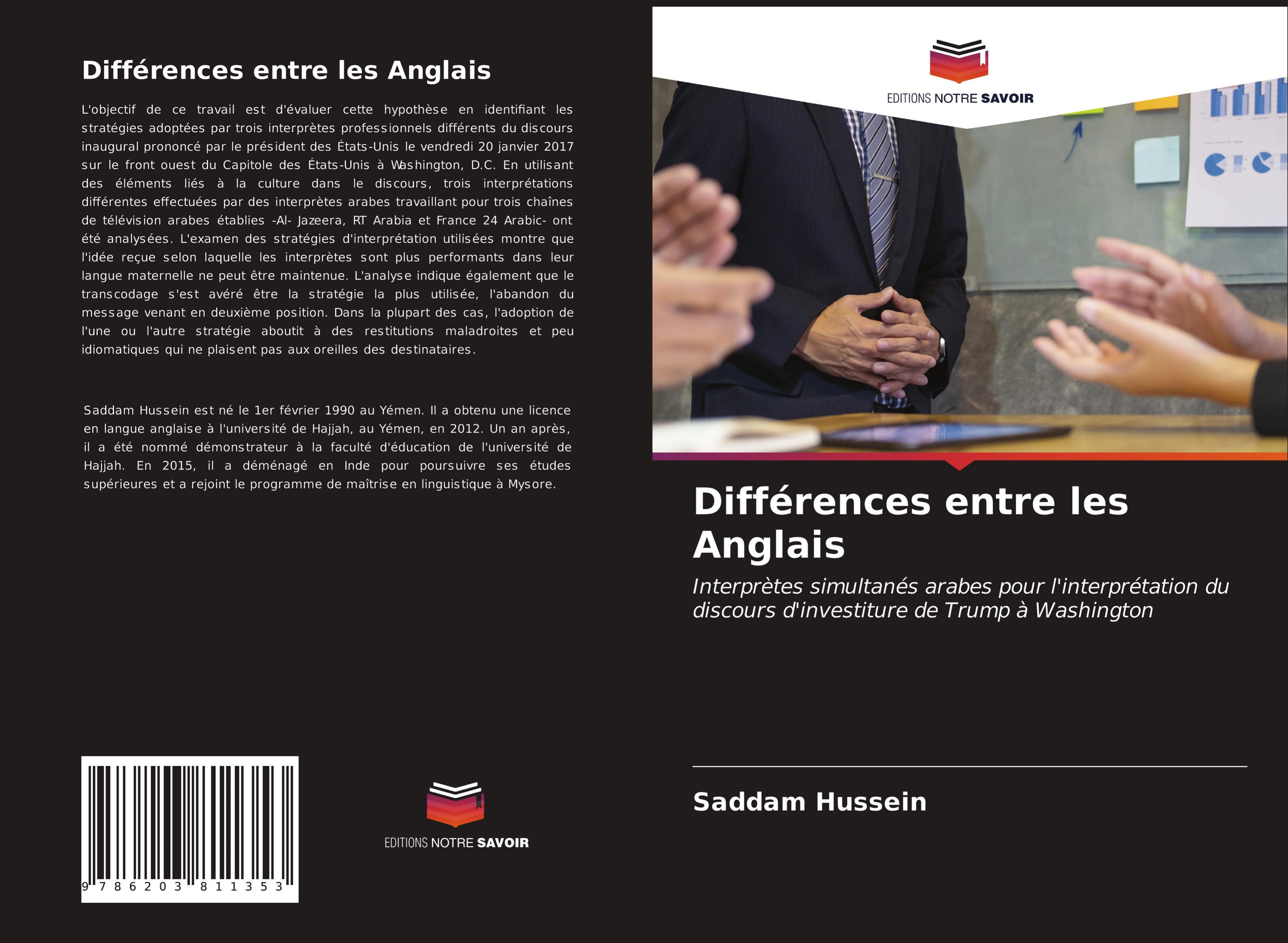 Vorderes Coverbild Différences entre les Anglais