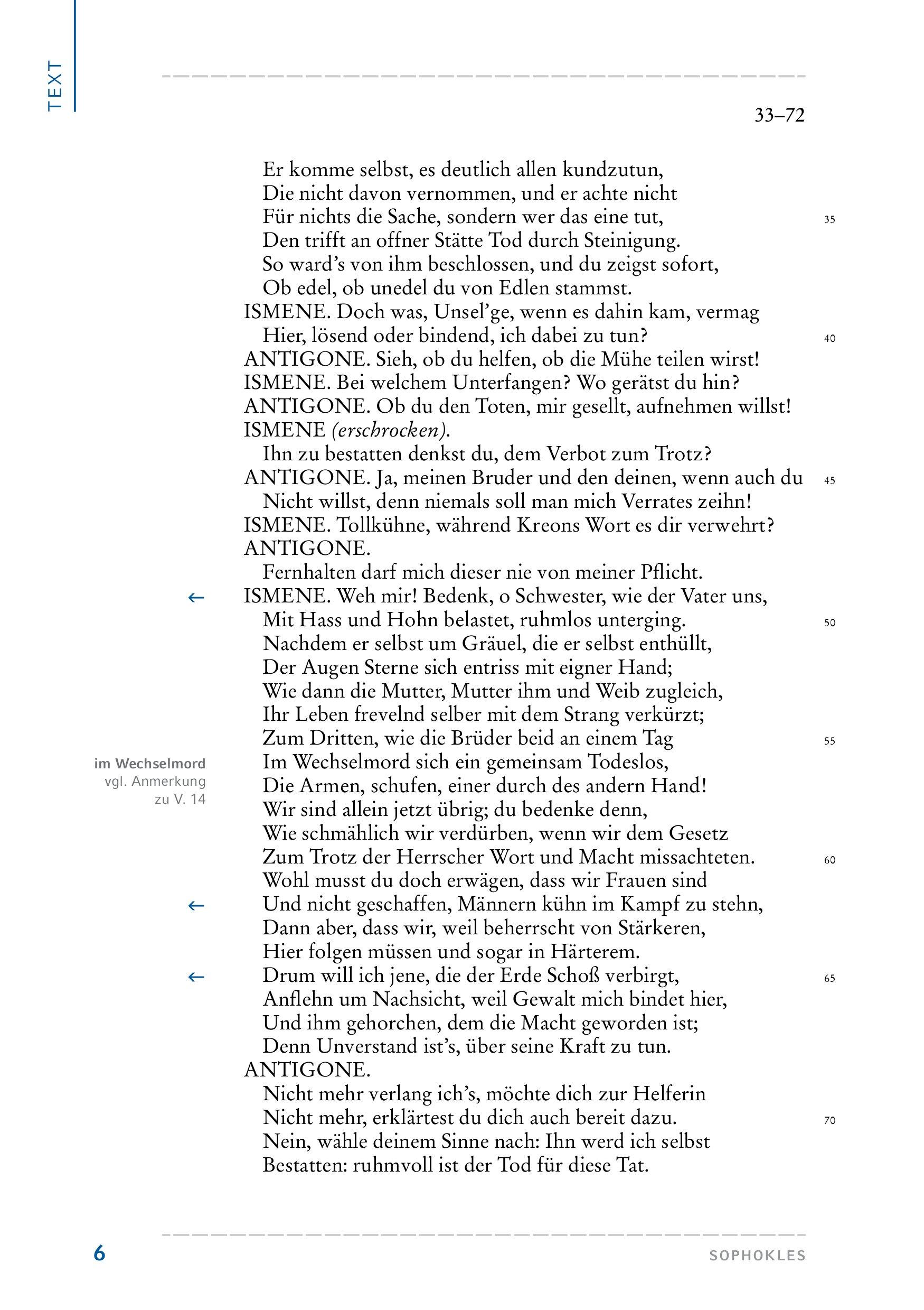 Beispielinhalt (Bild) Antigone (Textausgabe)