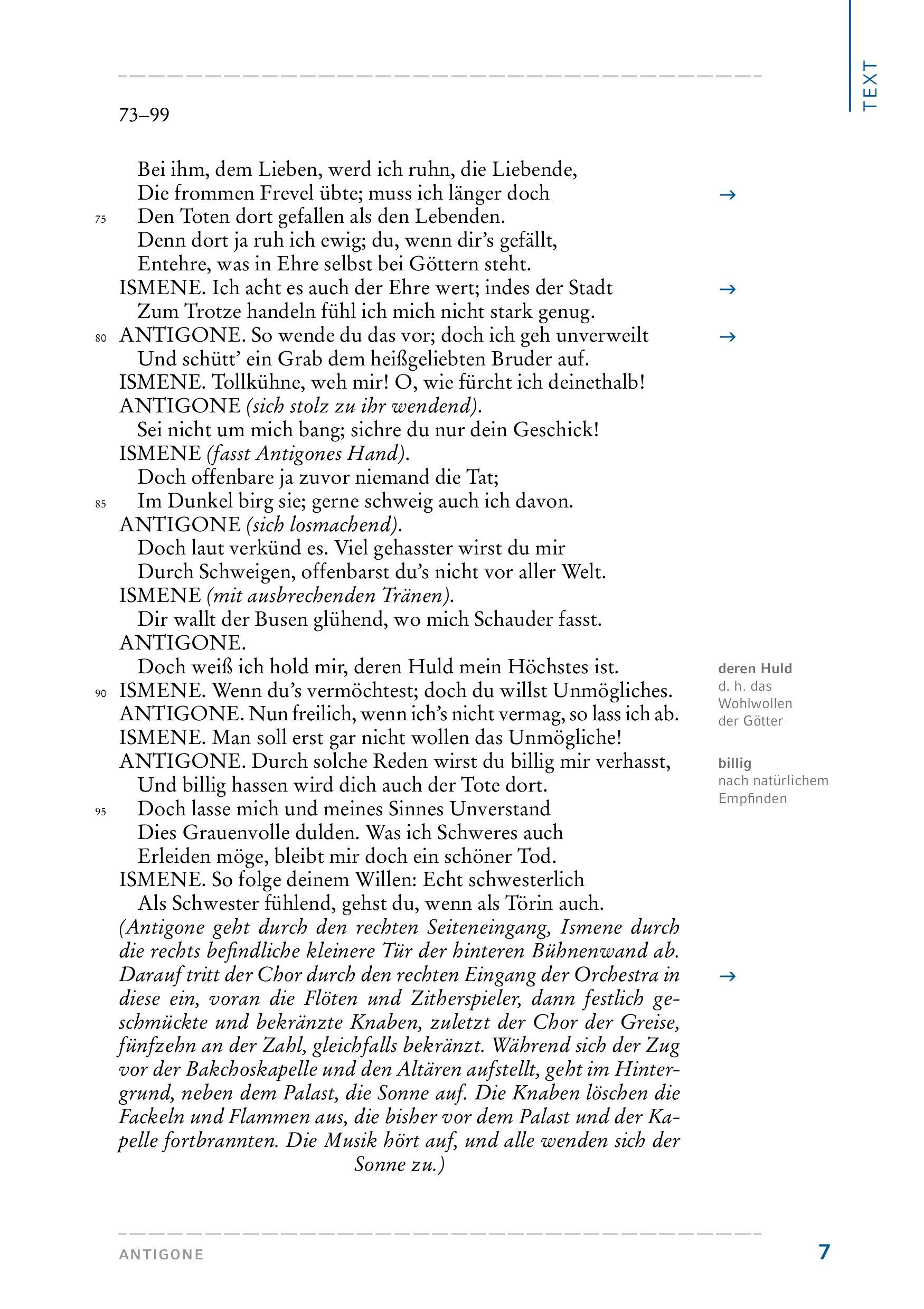 Beispielinhalt (Bild) Antigone (Textausgabe)