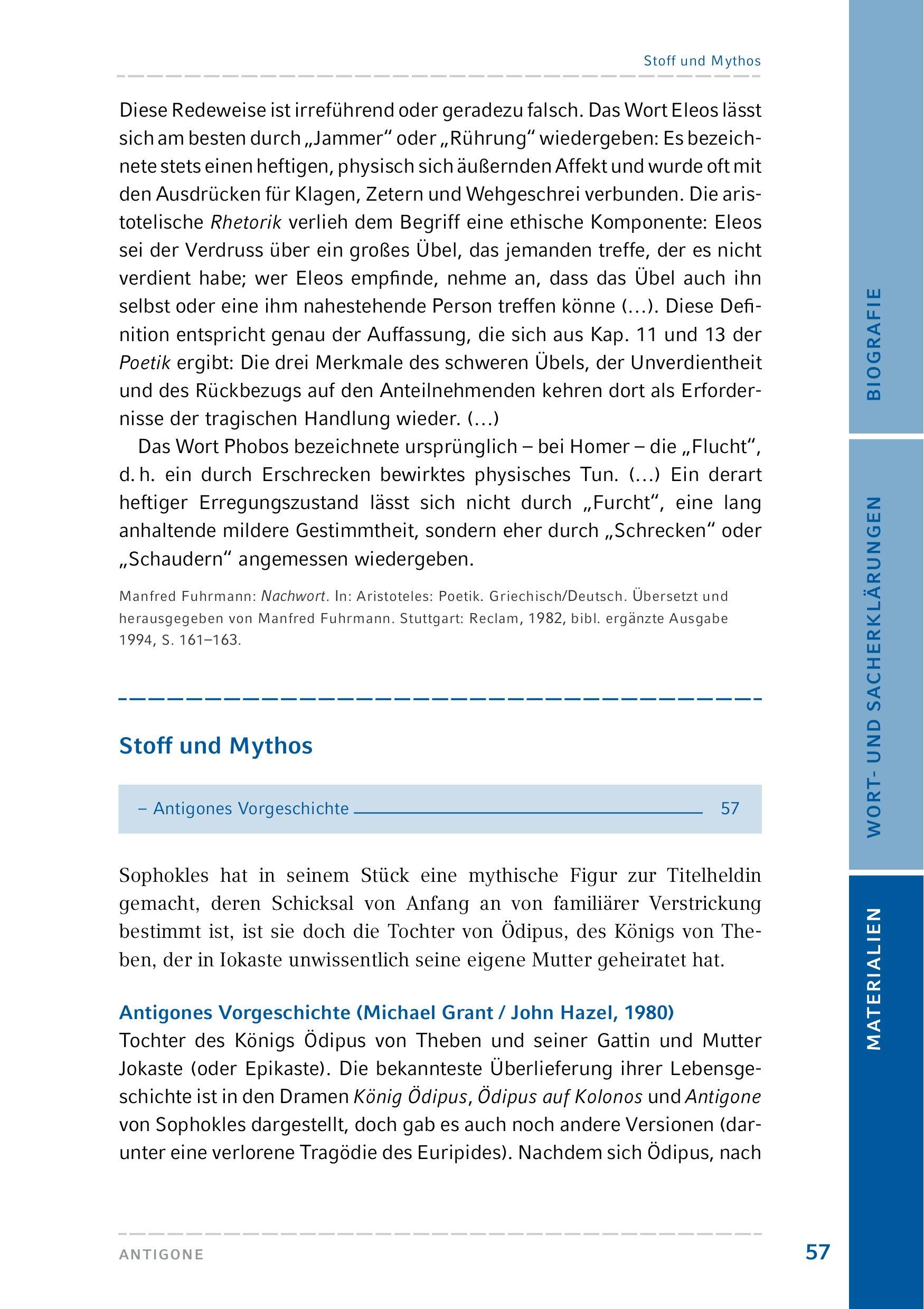 Beispielinhalt (Bild) Antigone (Textausgabe)