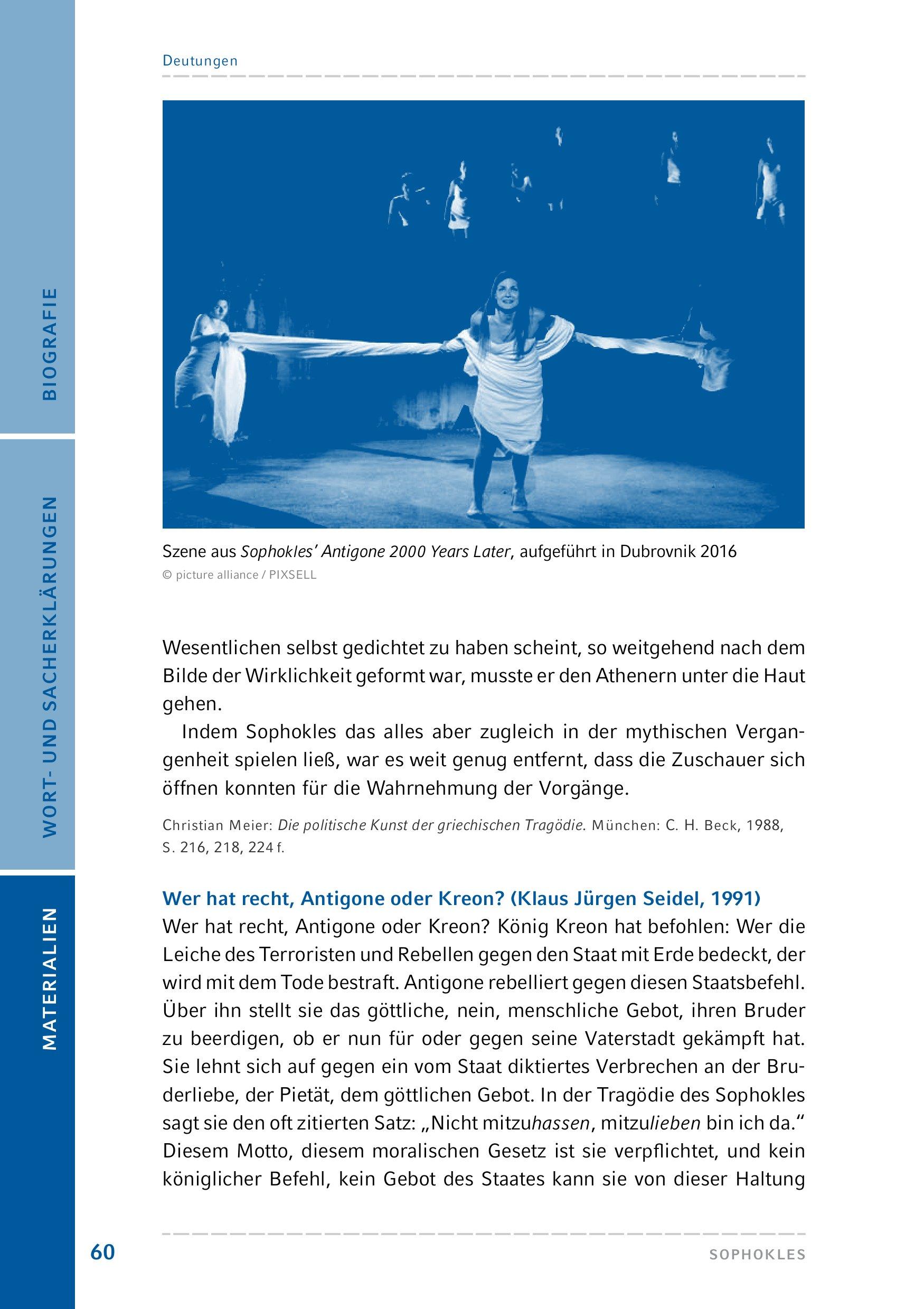 Beispielinhalt (Bild) Antigone (Textausgabe)