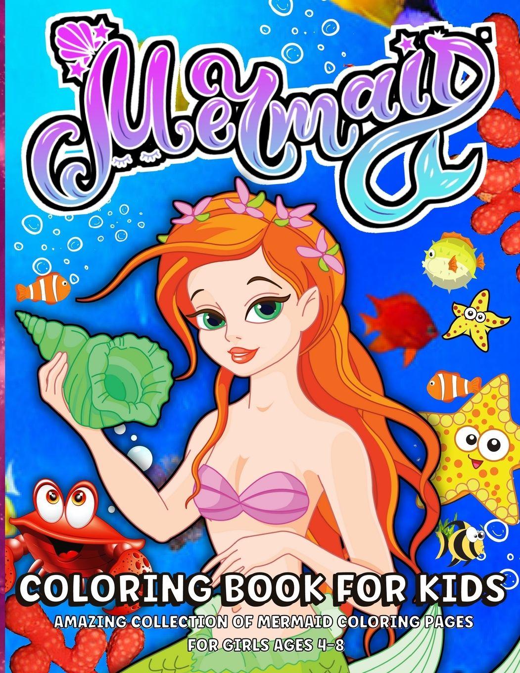 Vorderes Coverbild Mermaid Coloring Book for Girls Ages 4-8