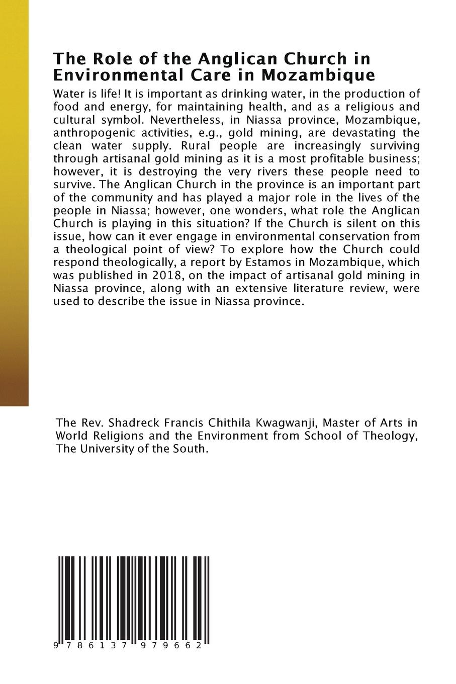 Rückseitencover The Role of the Anglican Church in Environmental Care in Mozambique