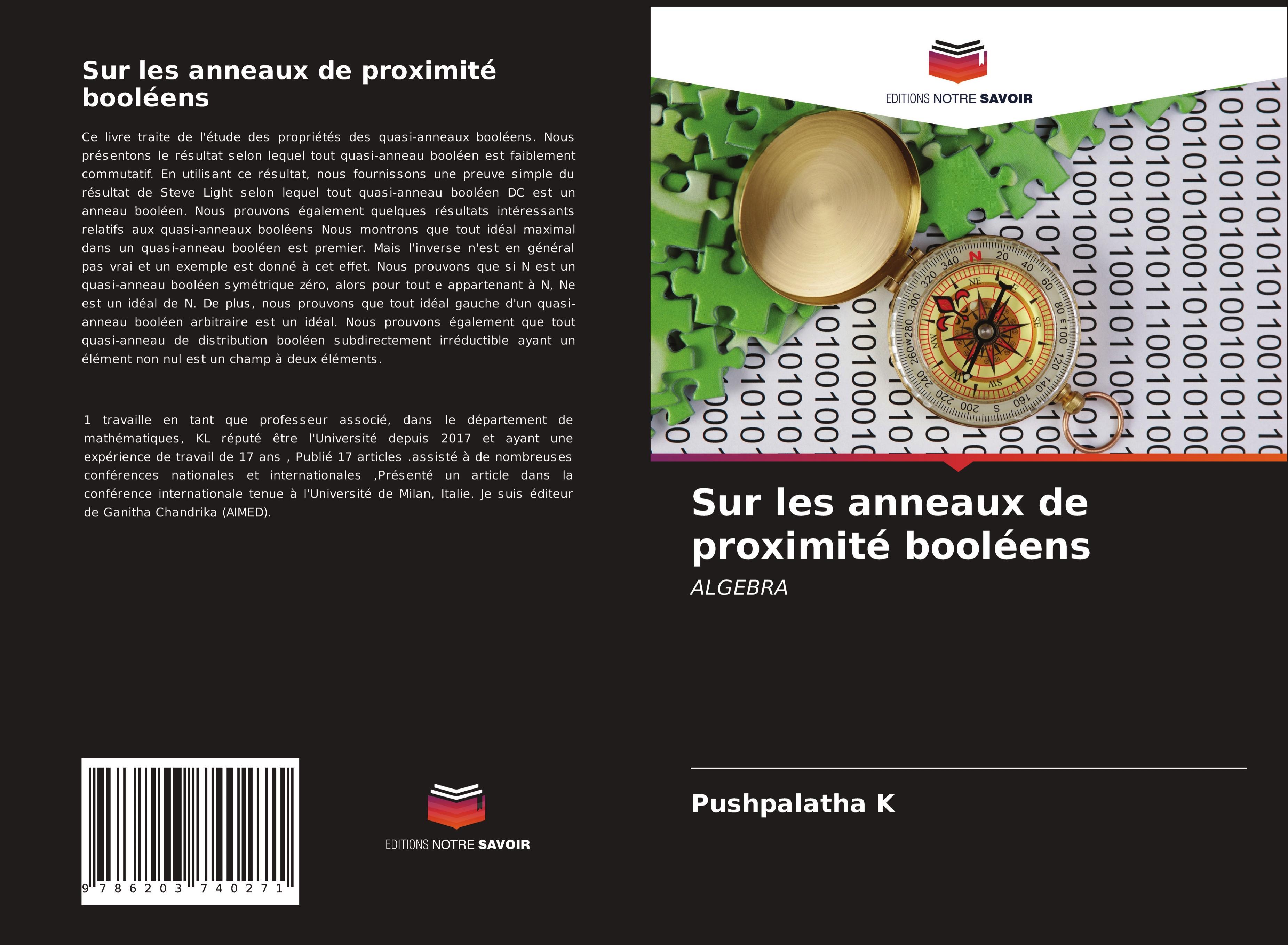 Vorderes Coverbild Sur les anneaux de proximité booléens