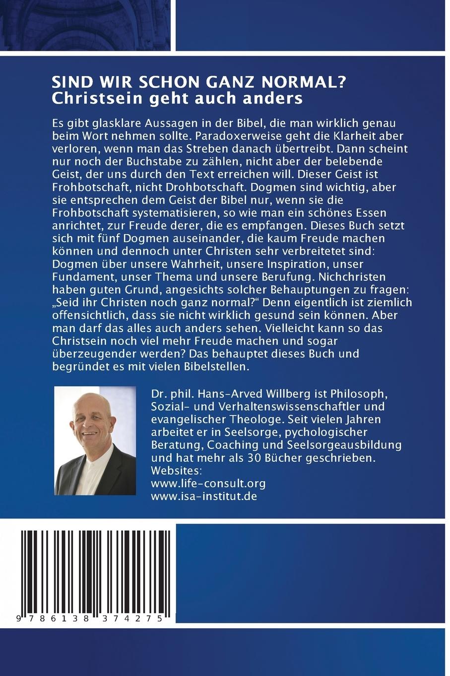 Rückseitencover SIND WIR SCHON GANZ NORMAL? Christsein geht auch anders