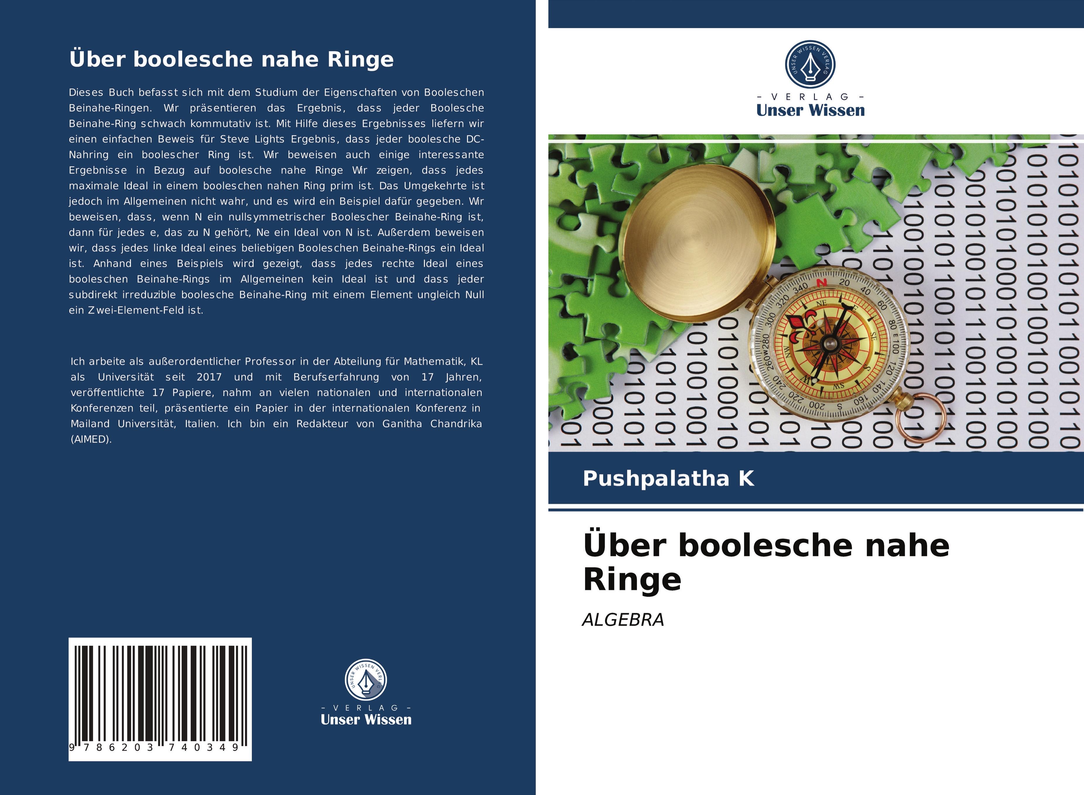 Vorderes Coverbild Über boolesche nahe Ringe