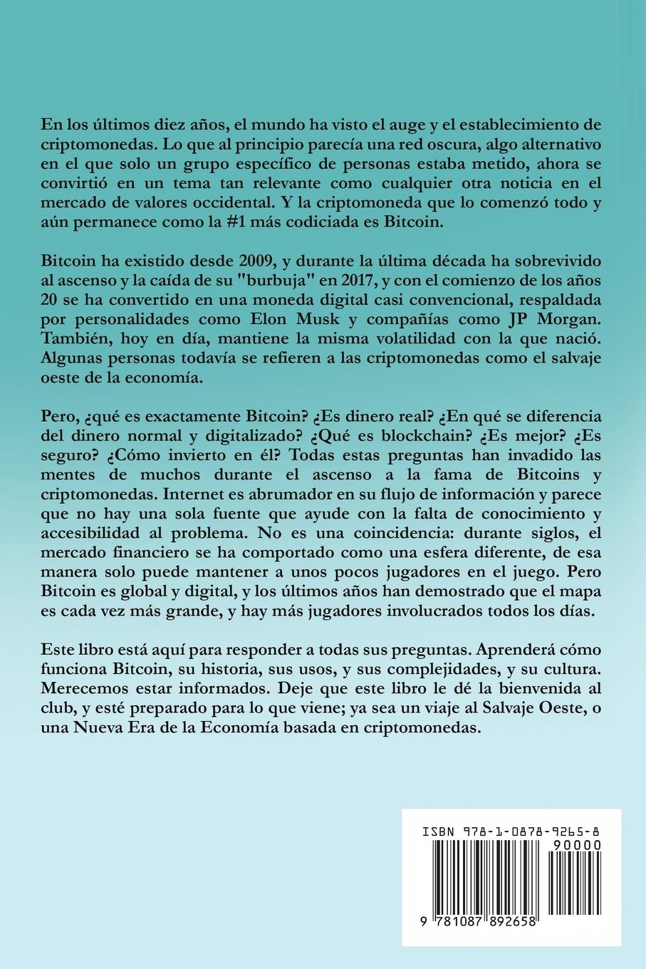 Rückseitencover Explicación sencilla sobre Bitcoin