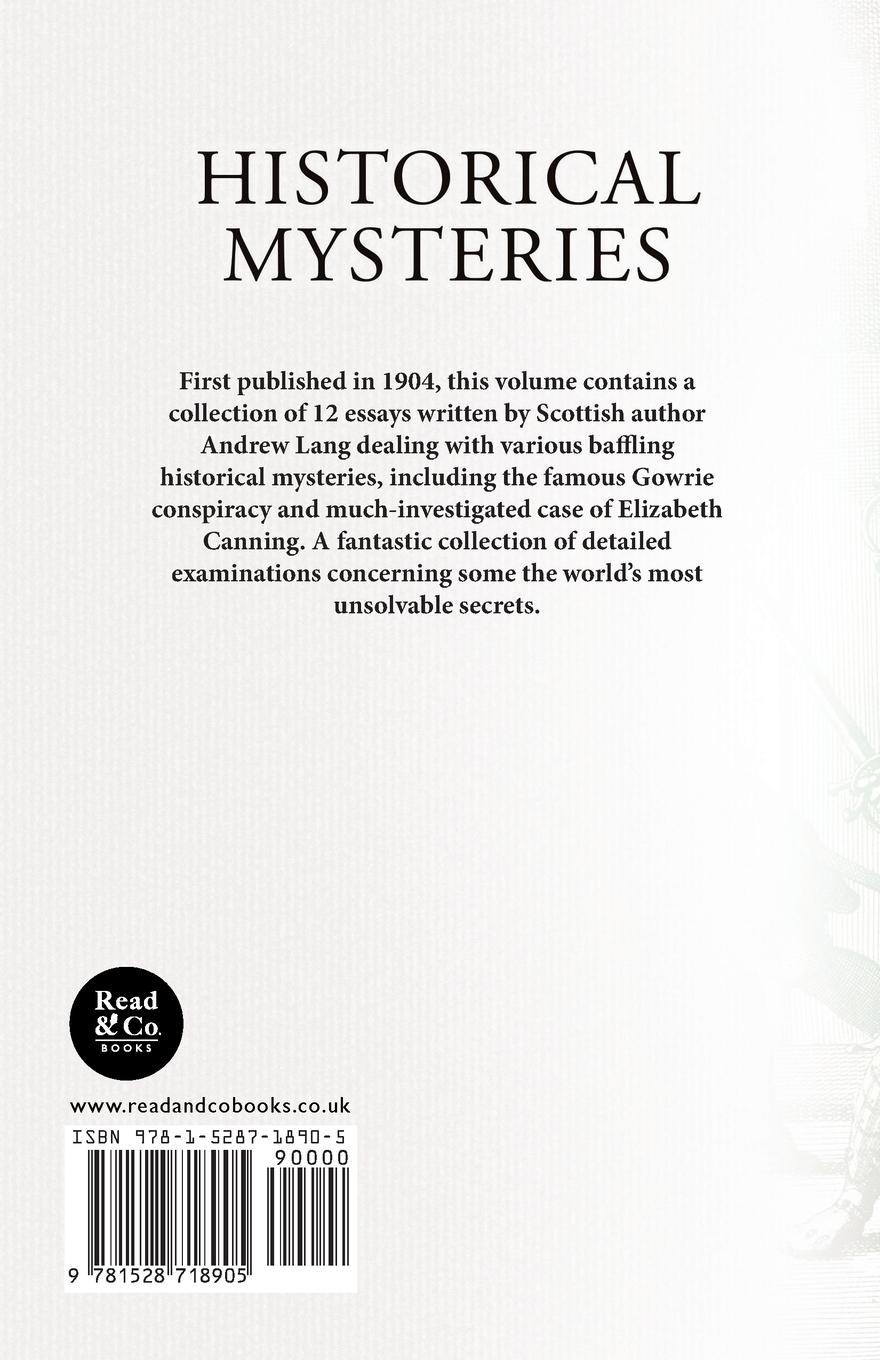 Rückseitencover Historical Mysteries