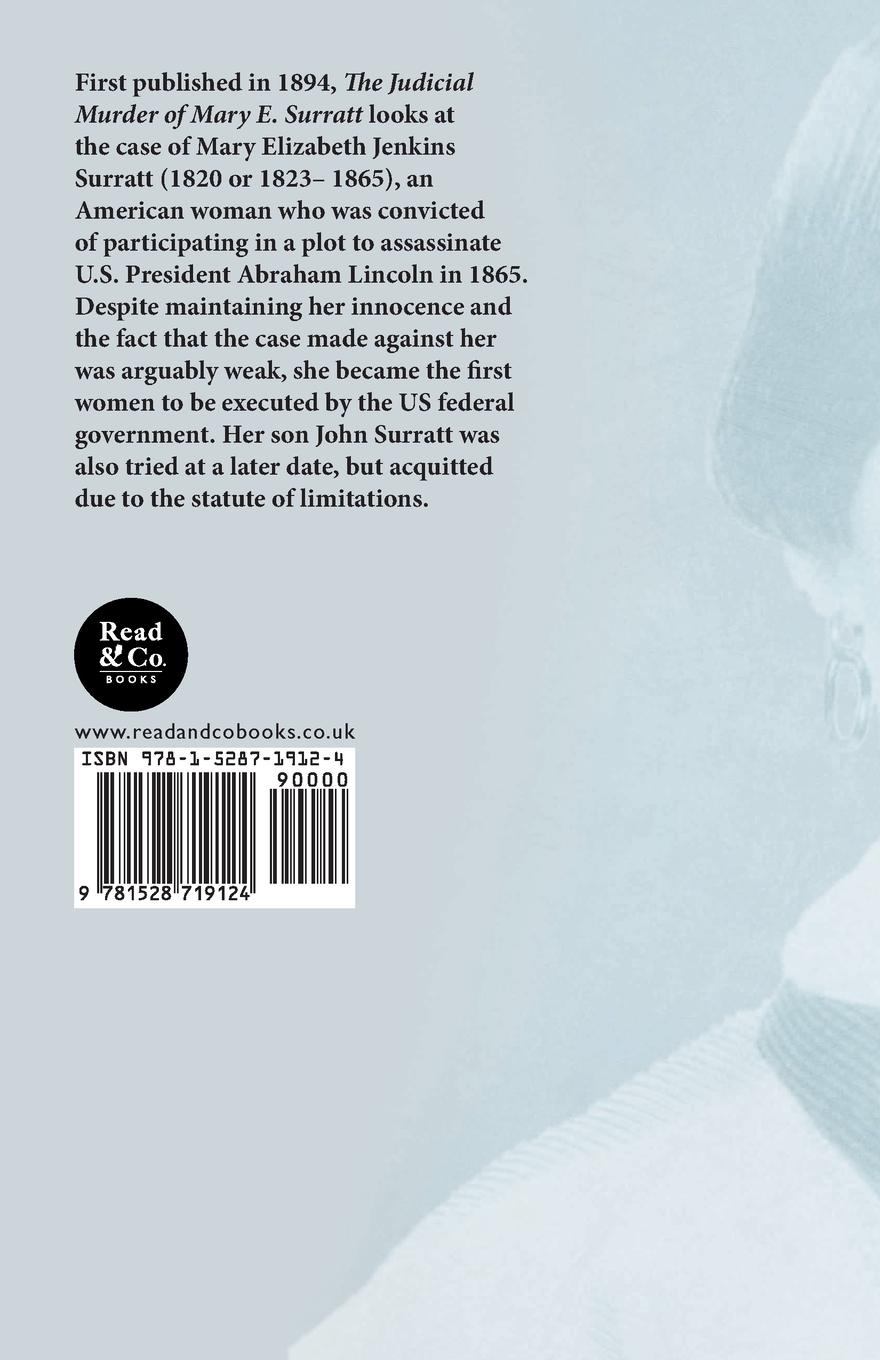 Rückseitencover The Judicial Murder of Mary E. Surratt