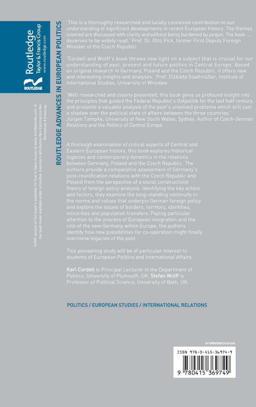 Rückseitencover Germany's Foreign Policy Towards Poland and the Czech Republic
