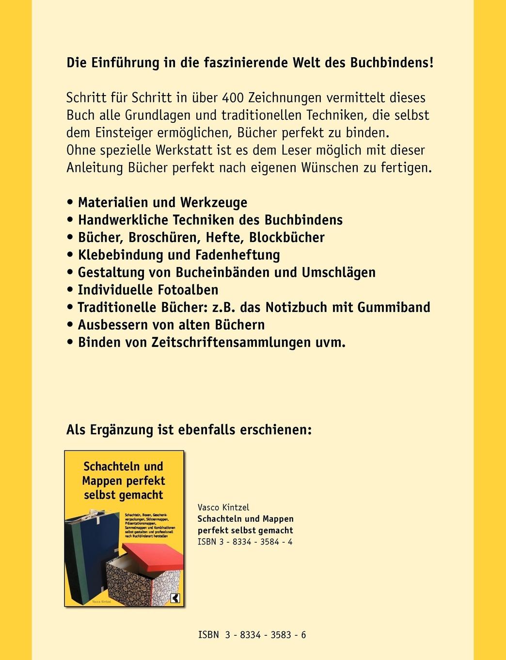 Rückseitencover Bücher perfekt selbst binden