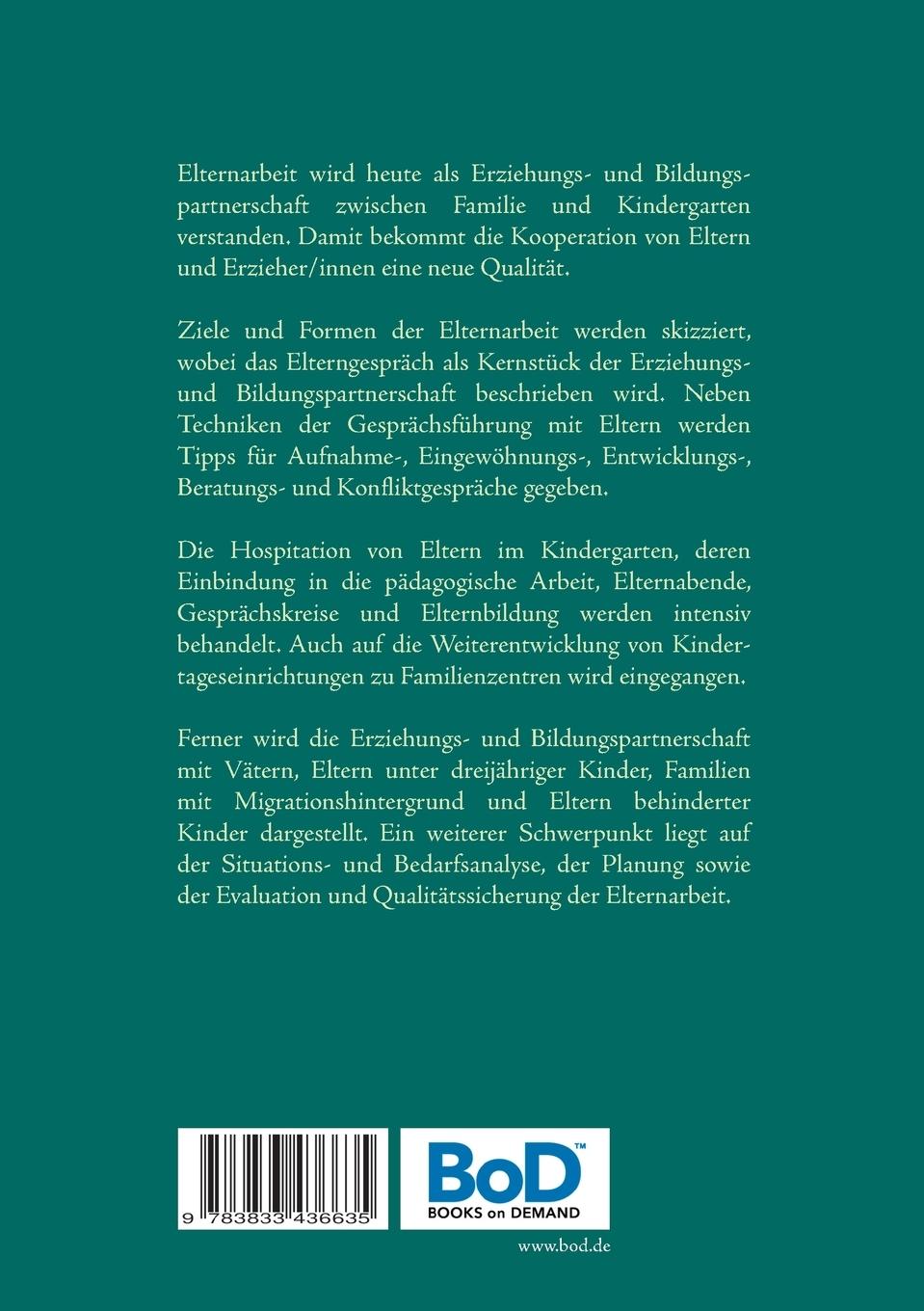 Rückseitencover Elternarbeit im Kindergarten