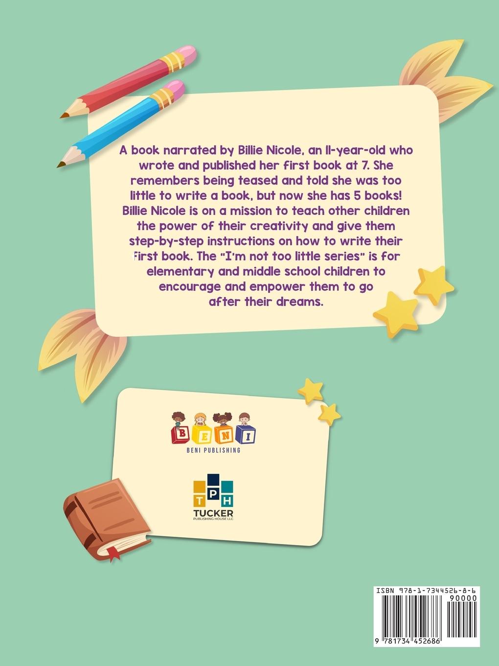 Rückseitencover I'm Not Too Little to Write a Book