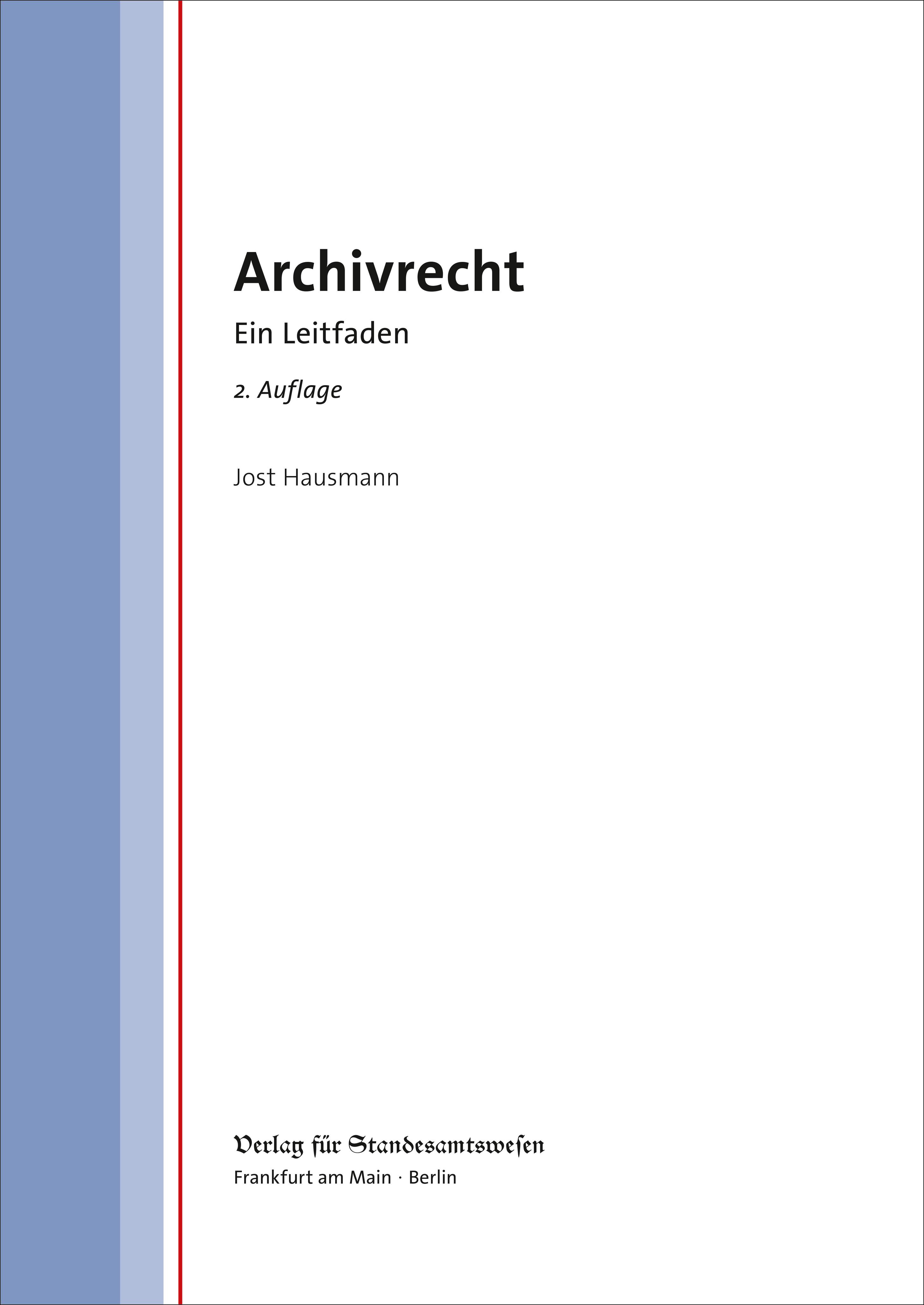 Vorderes Coverbild Archivrecht