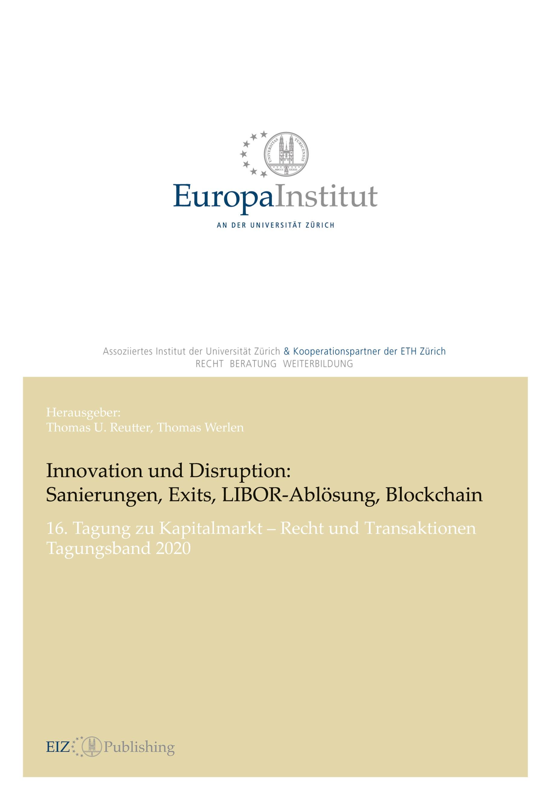 Vorderes Coverbild Innovation und Disruption: Sanierungen, Exits, LIBOR-Ablösung und Blockchain