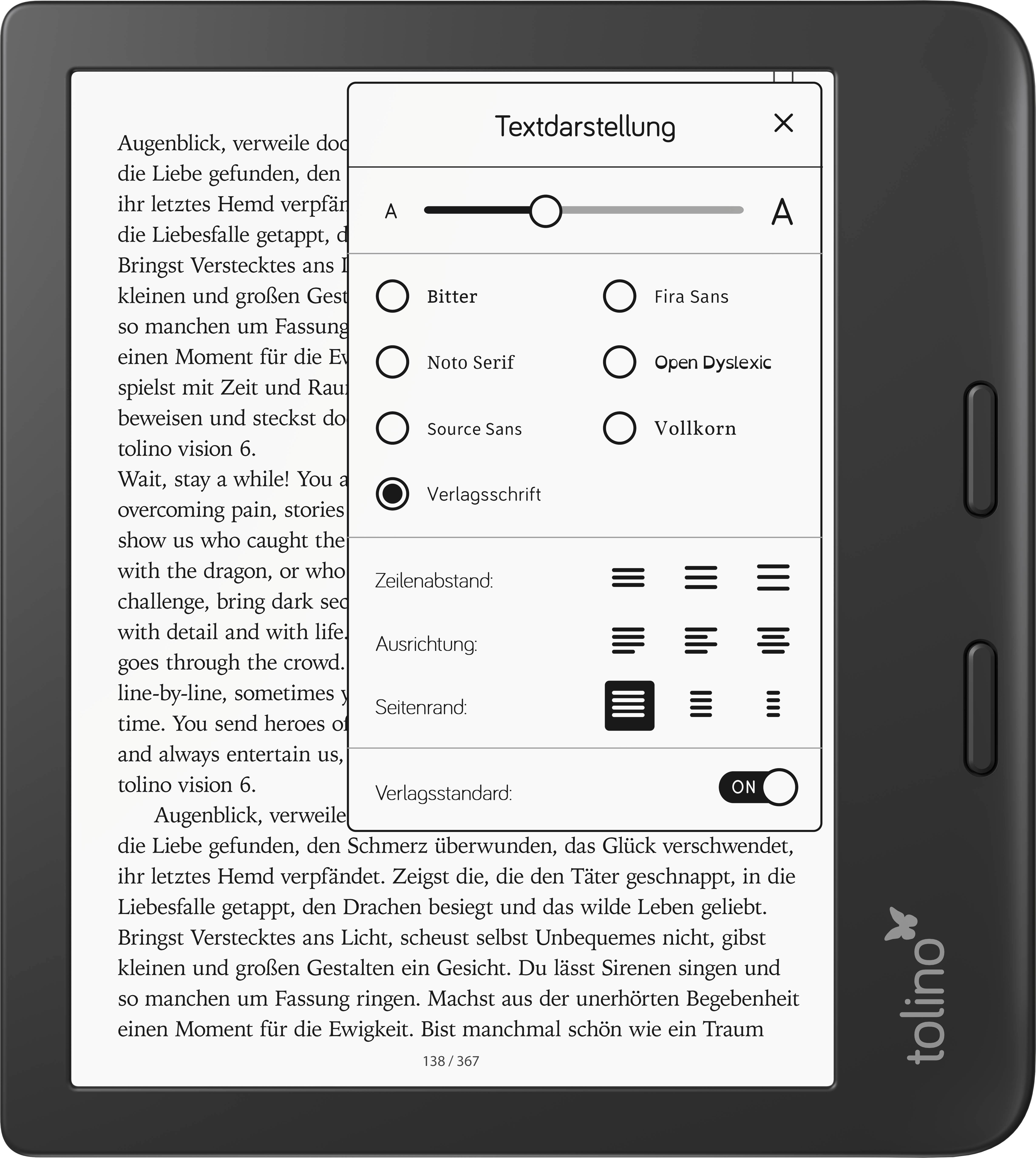 Beispielinhalt (Bild) tolino vision 6