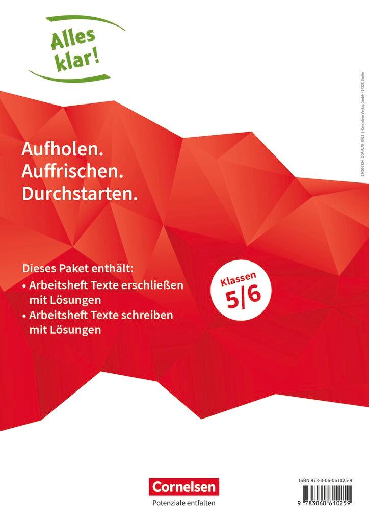 Vorderes Coverbild Alles klar! Deutsch. Sekundarstufe I 5./6. Schuljahr. Texte erschließen und schreiben (im Paket)