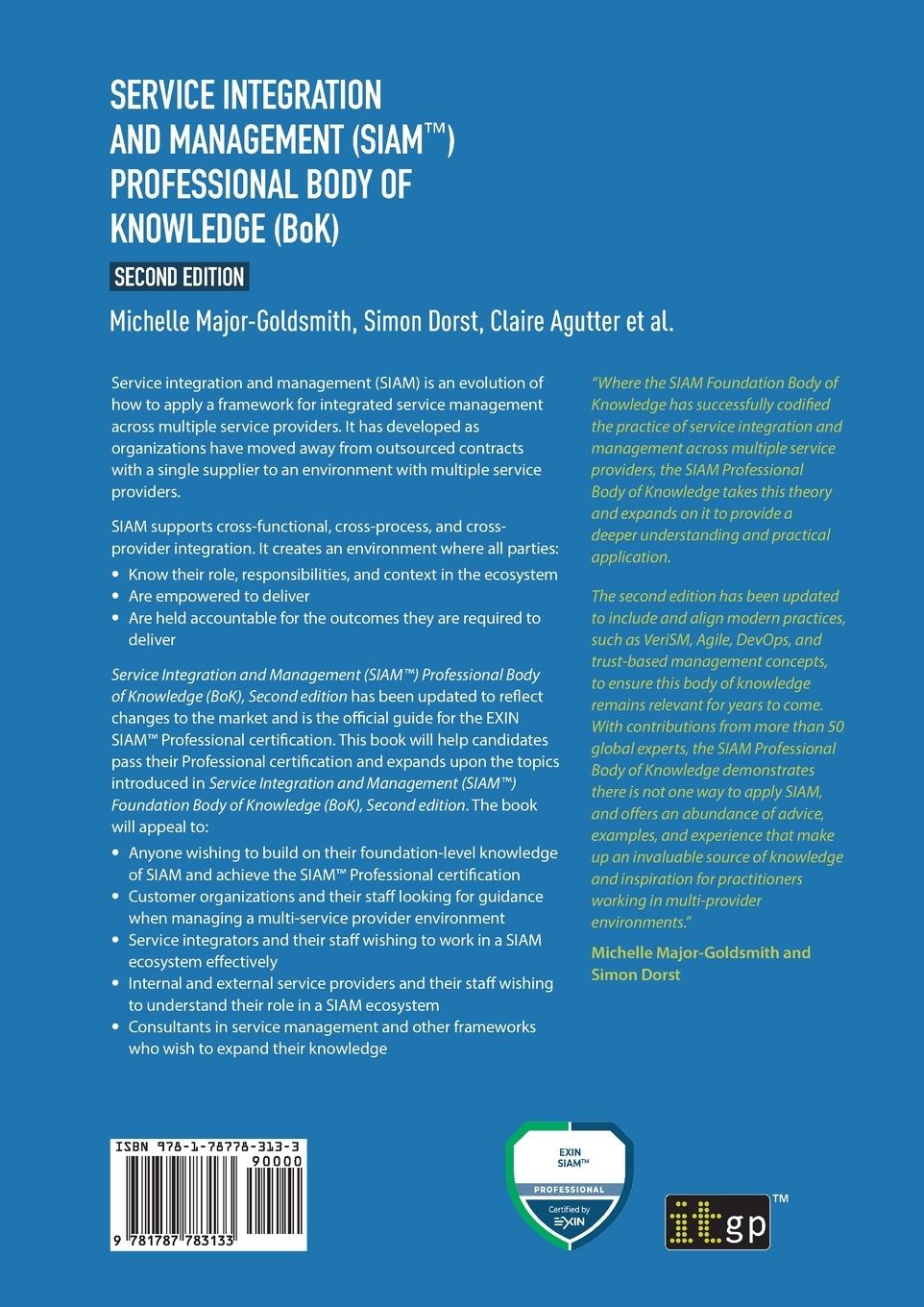 Rückseitencover Service Integration and Management (SIAM(TM)) Professional Body of Knowledge (BoK)