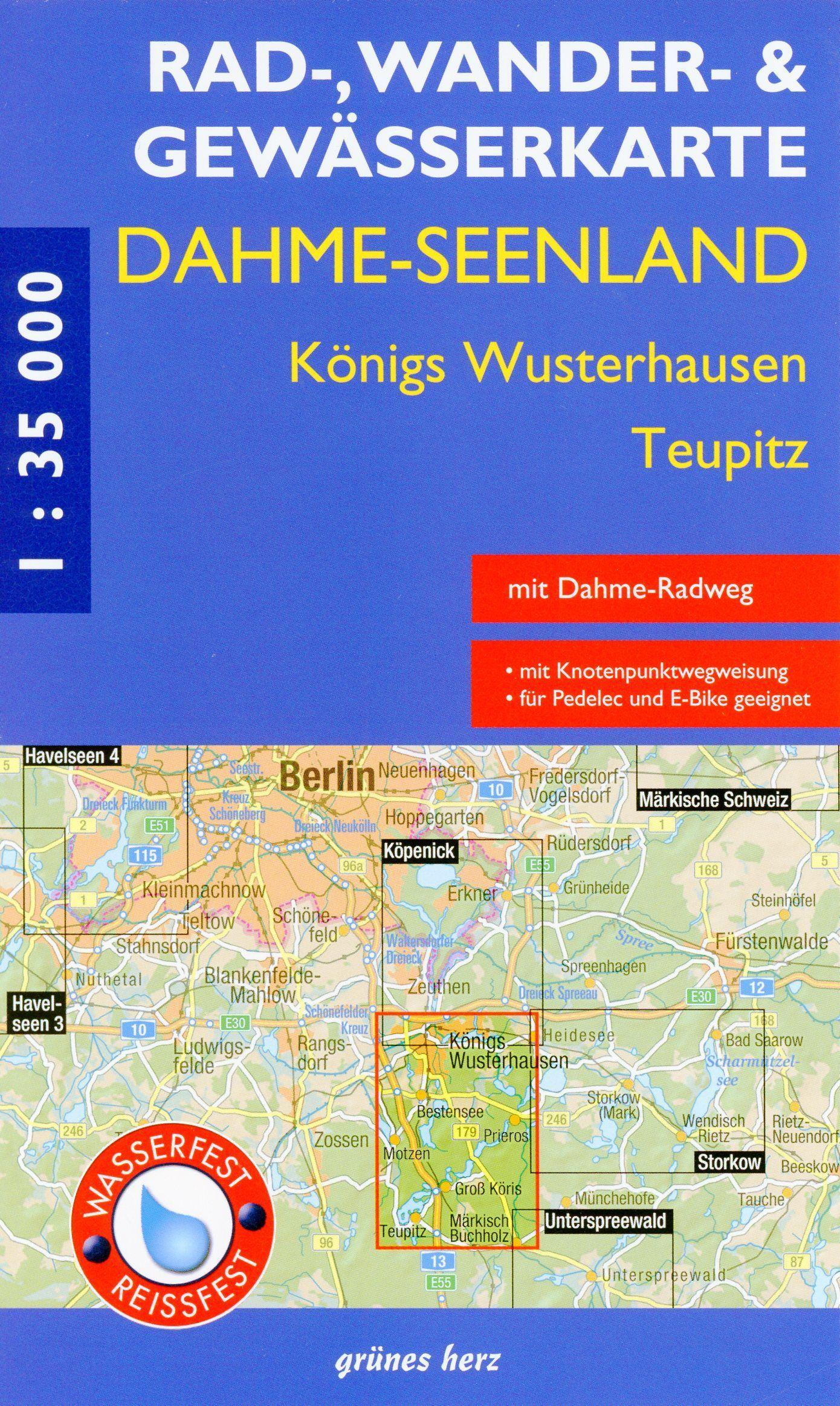 Vorderes Coverbild Dahme-Seen: Königs Wusterhausen, Teupitz 1 : 35 000 Rad-, Wander- und Gewässerkarte