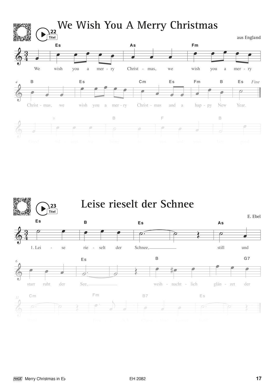 Beispielinhalt (Bild) Merry Christmas für Es-Instrumente
