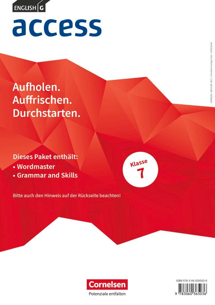 Vorderes Coverbild English G Access Band 3: 7. Schuljahr - Wordmaster und Grammar and Skills (Im Paket)