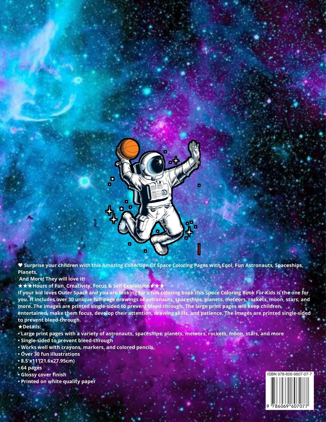 Rückseitencover Space Coloring Book For Kids Ages 4-8