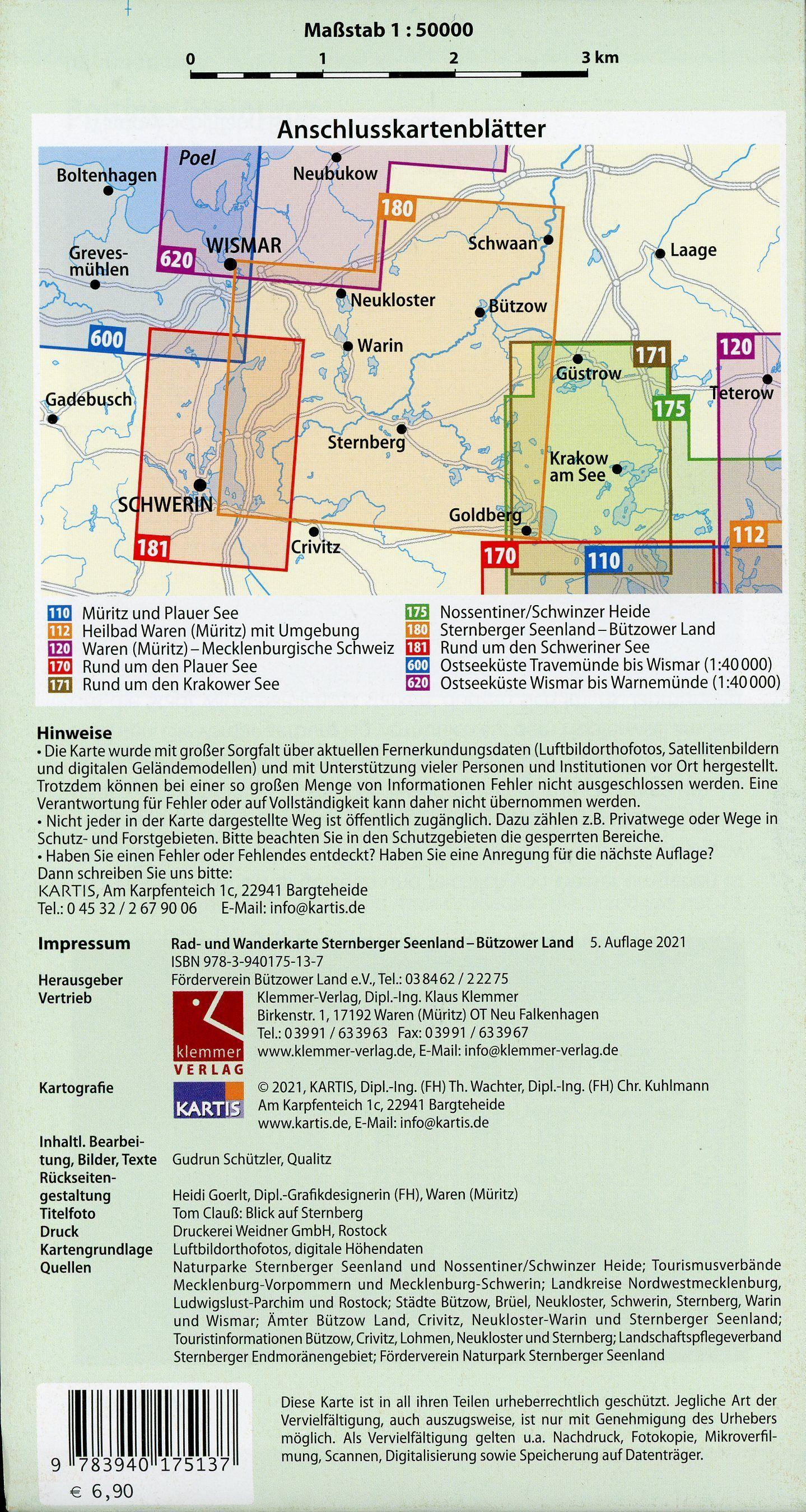 Beispielinhalt (Bild) Rad- und Wanderkarte Sternberger Seenland