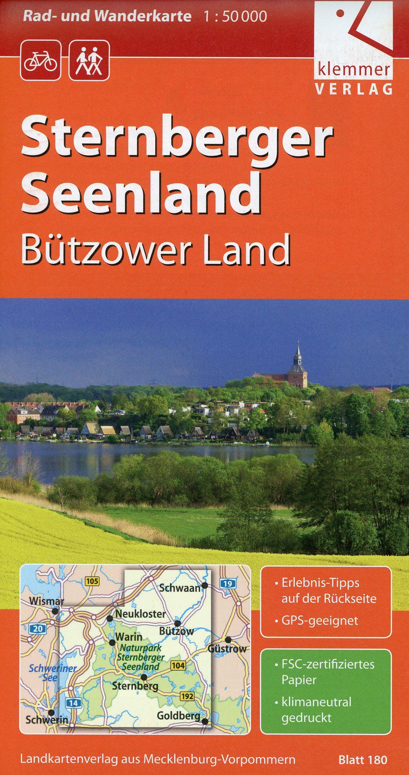 Vorderes Coverbild Rad- und Wanderkarte Sternberger Seenland