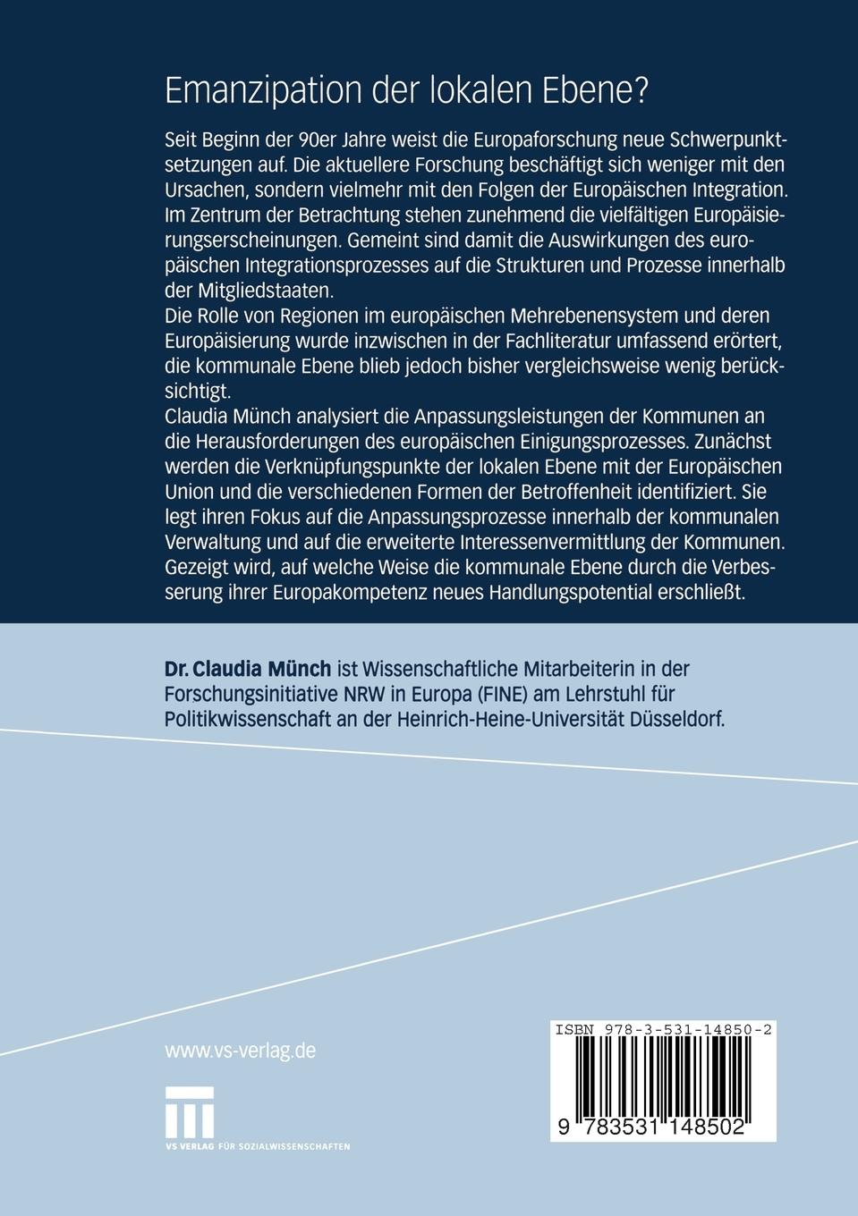 Rückseitencover Emanzipation der lokalen Ebene?