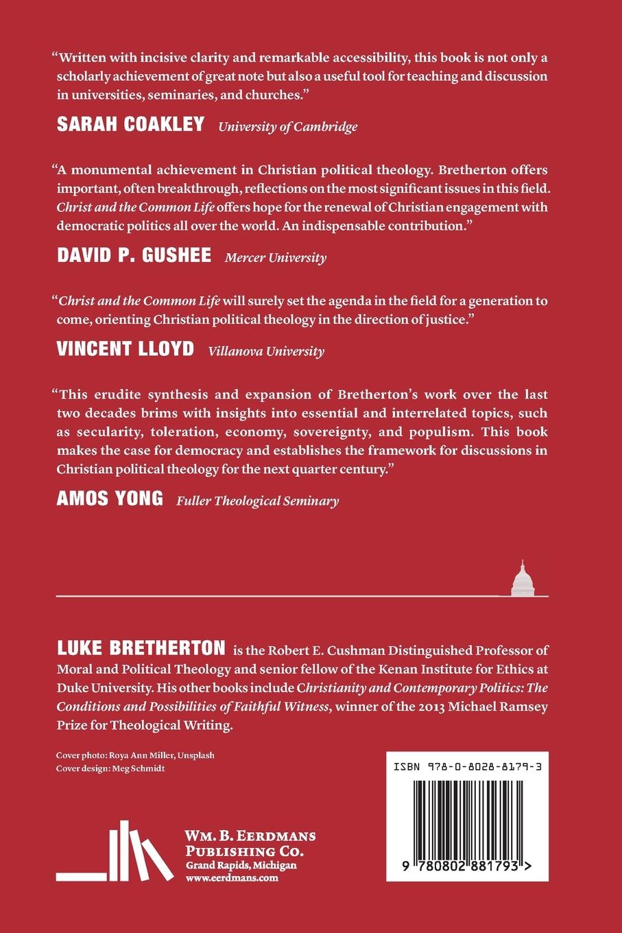 Rückseitencover Christ and the Common Life