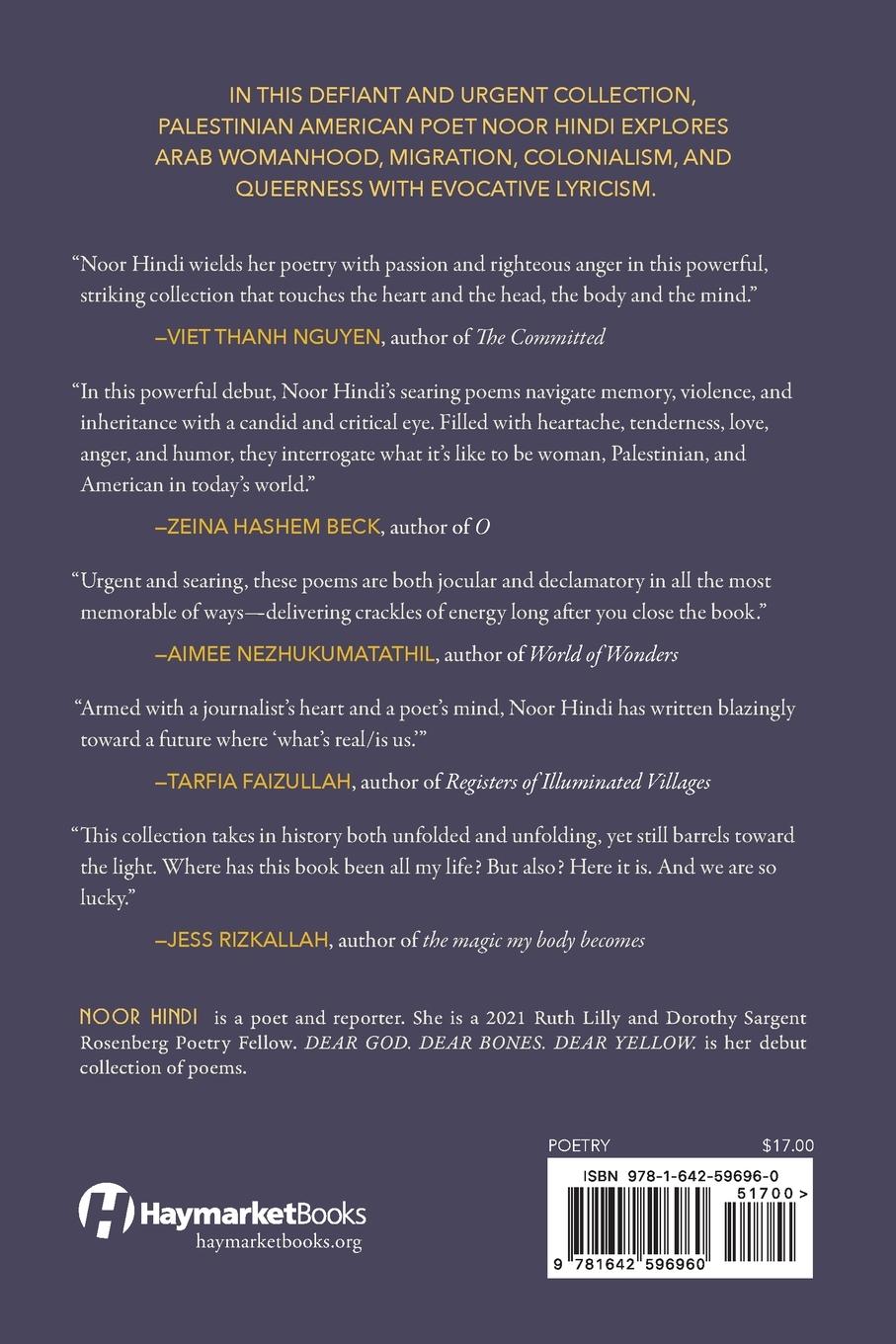 Rückseitencover Dear God. Dear Bones. Dear Yellow.