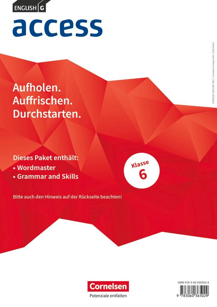 Vorderes Coverbild English G Access Band 2: 6. Schuljahr - Wordmaster und Grammar and Skills (Im Paket)