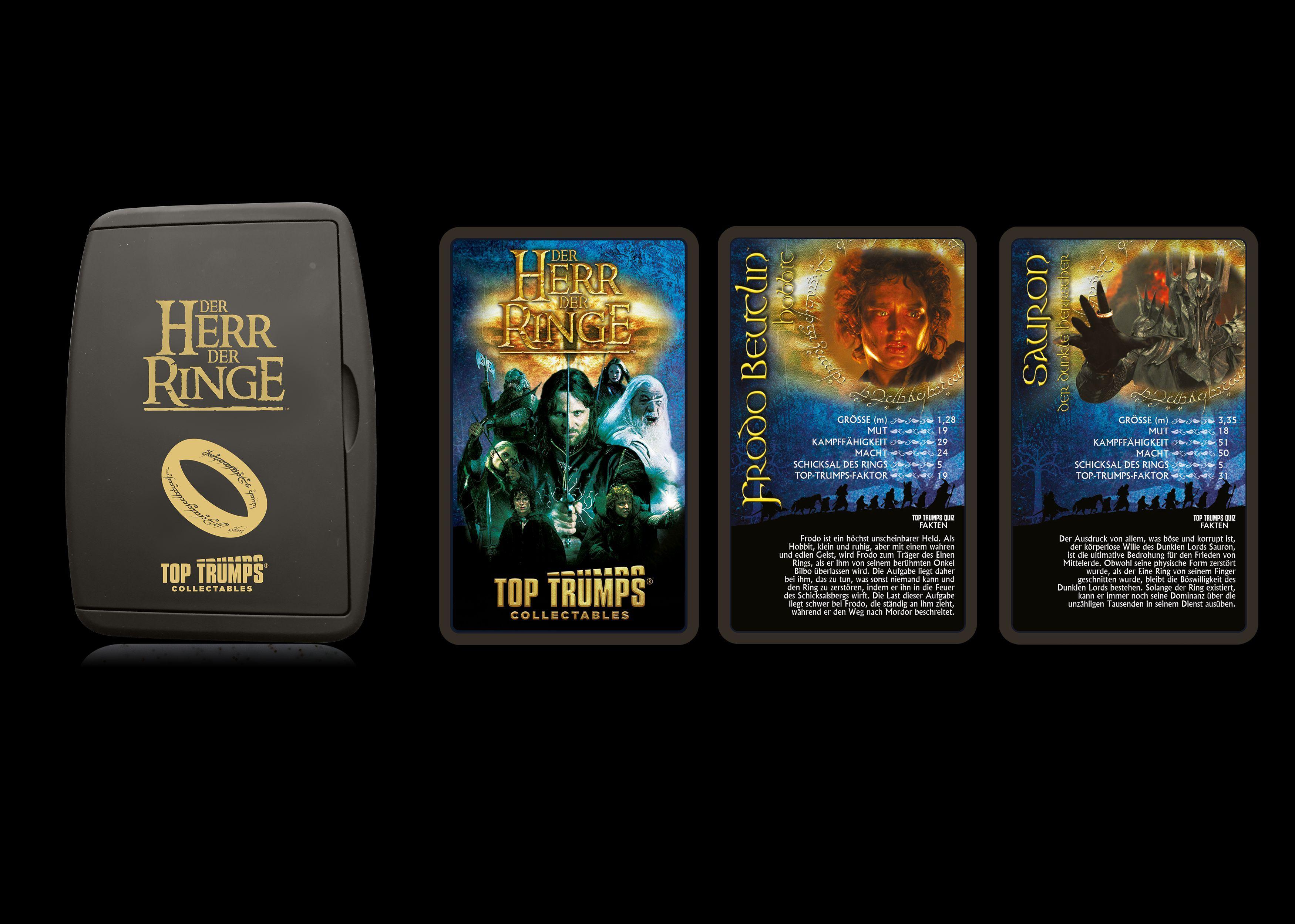 Beispielinhalt (Bild) Top Trumps Herr der Ringe Collectables