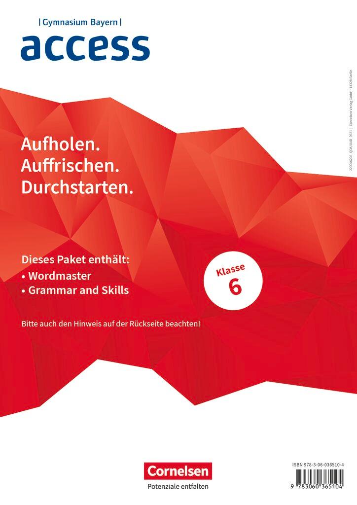 Vorderes Coverbild Access 6. Jahrgangsstufe. Bayern - Wordmaster und Grammar and Skills (Im Paket)