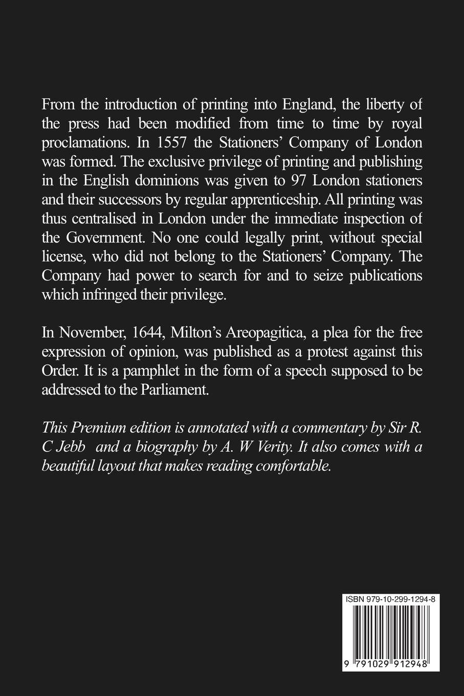 Rückseitencover Areopagitica