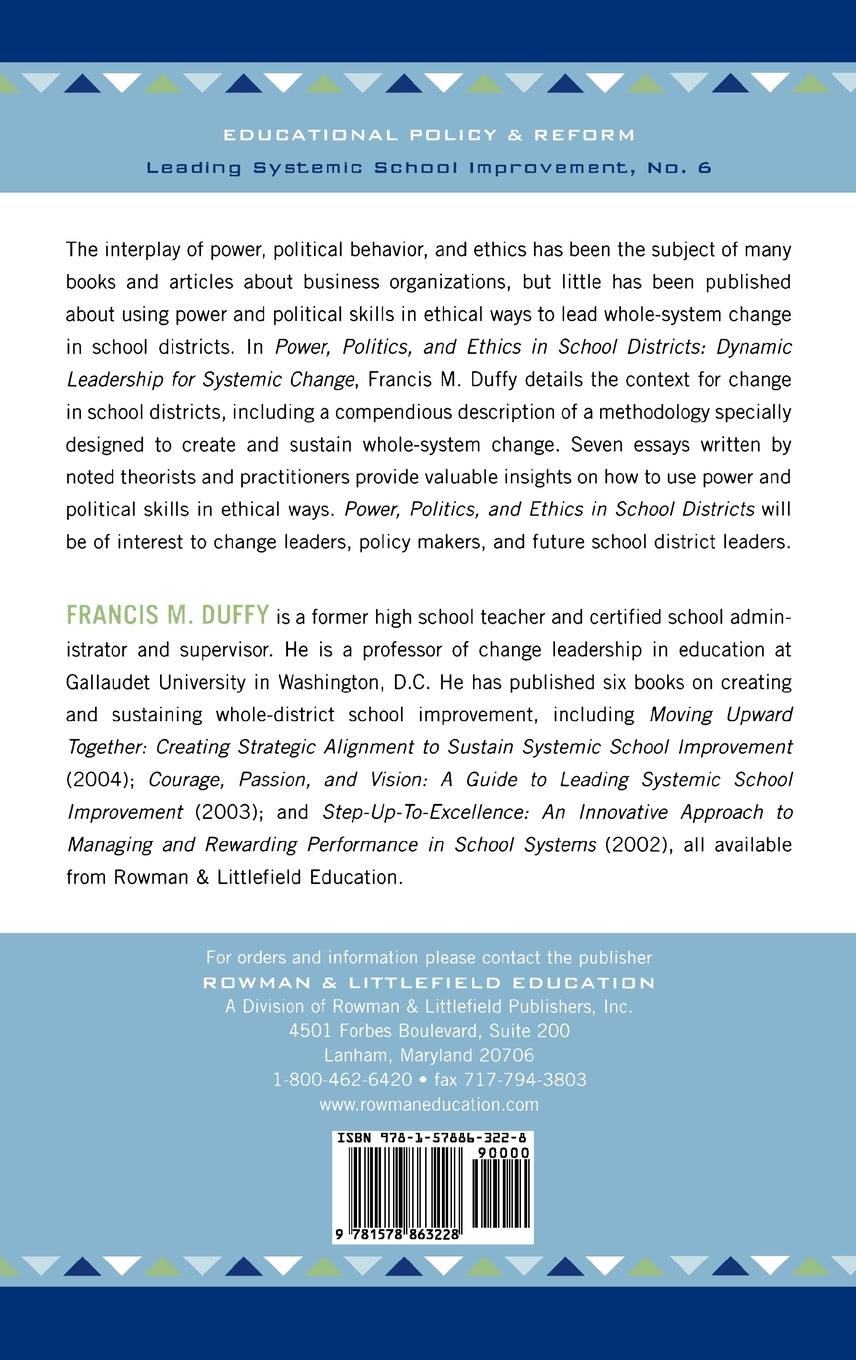Rückseitencover Power, Politics, and Ethics in School Districts