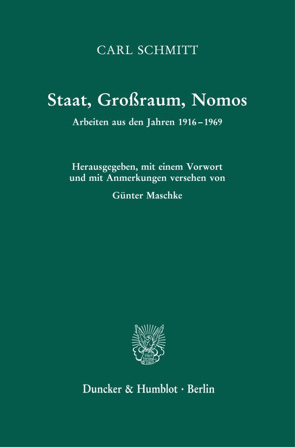 Vorderes Coverbild Staat, Großraum, Nomos