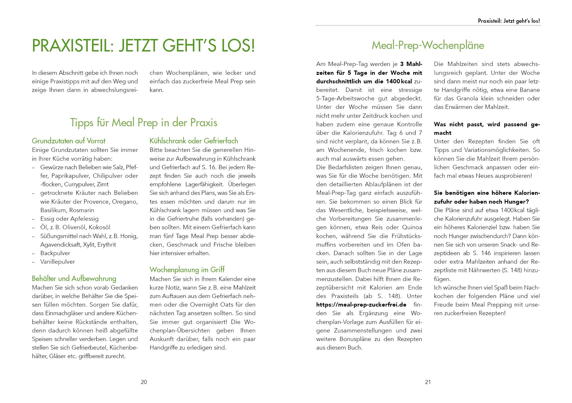 Beispielinhalt (Bild) Meal Prep zuckerfrei
