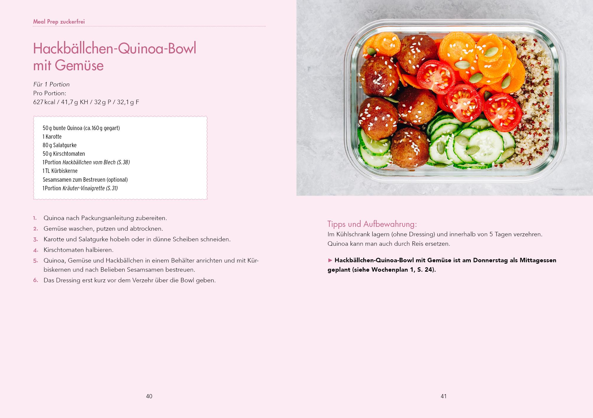 Beispielinhalt (Bild) Meal Prep zuckerfrei